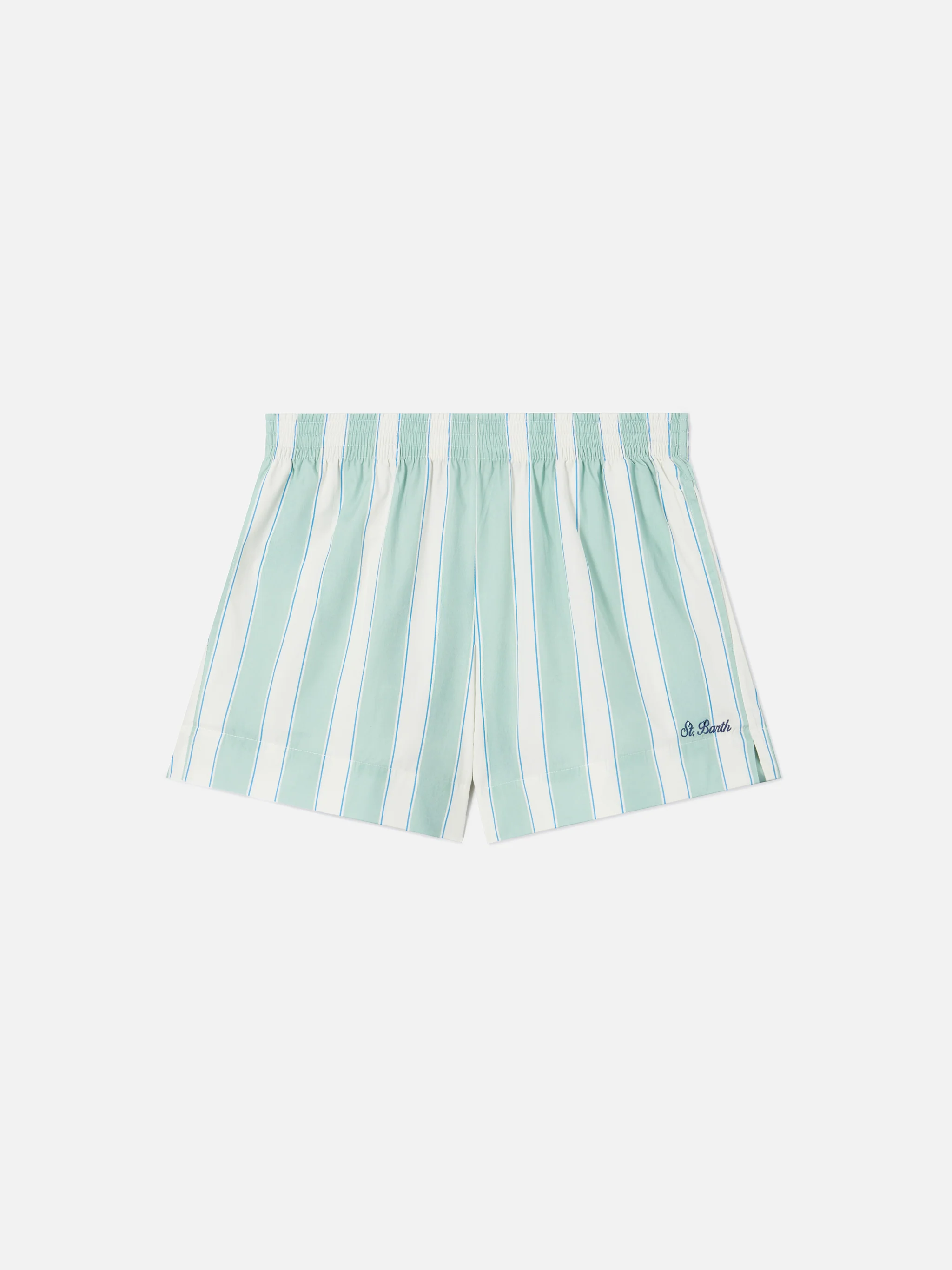 Green striped Meave cotton shorts - Image 5