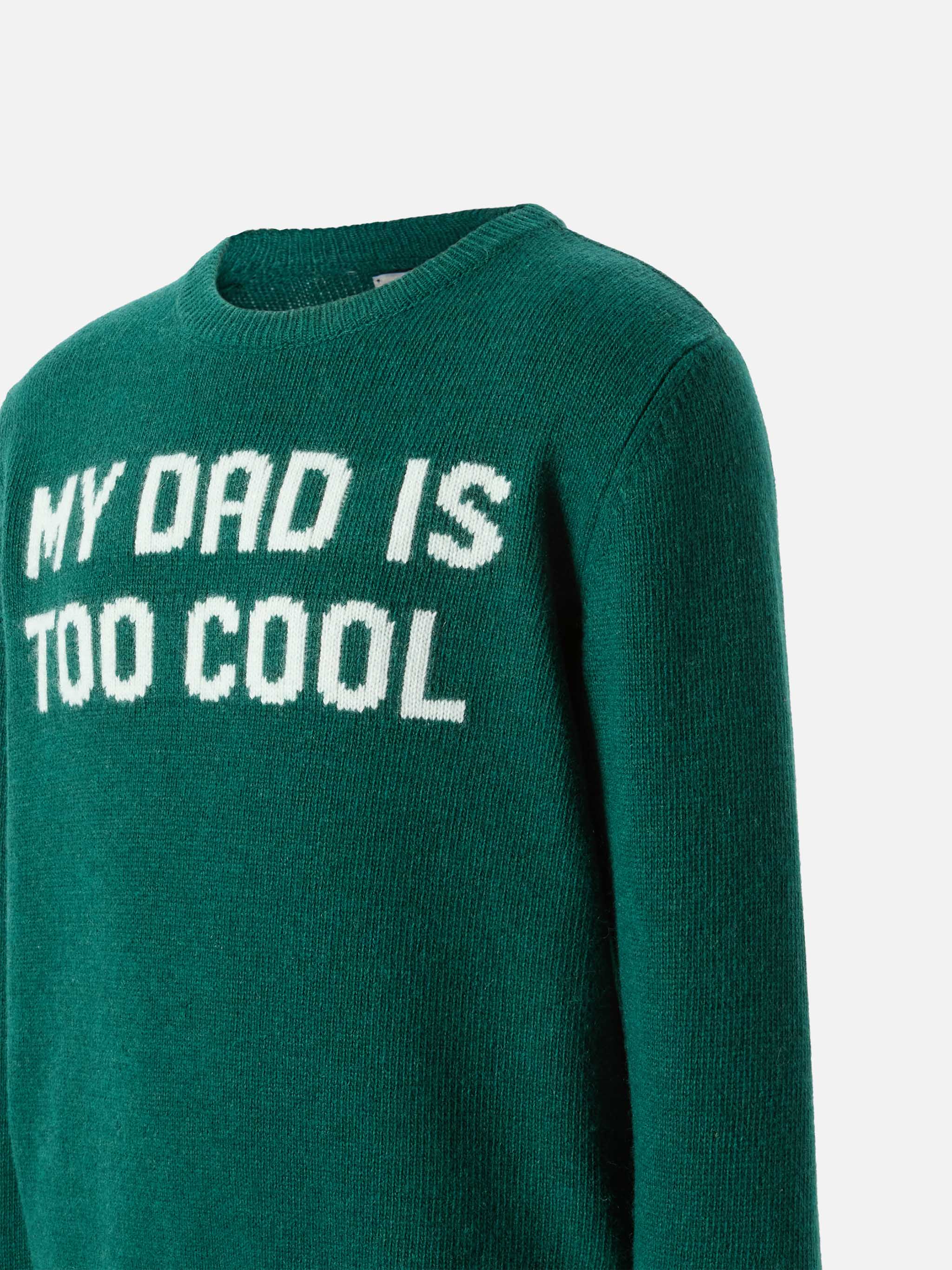 Green sweater Douglas with My dad is too cool jacquard - Image 2