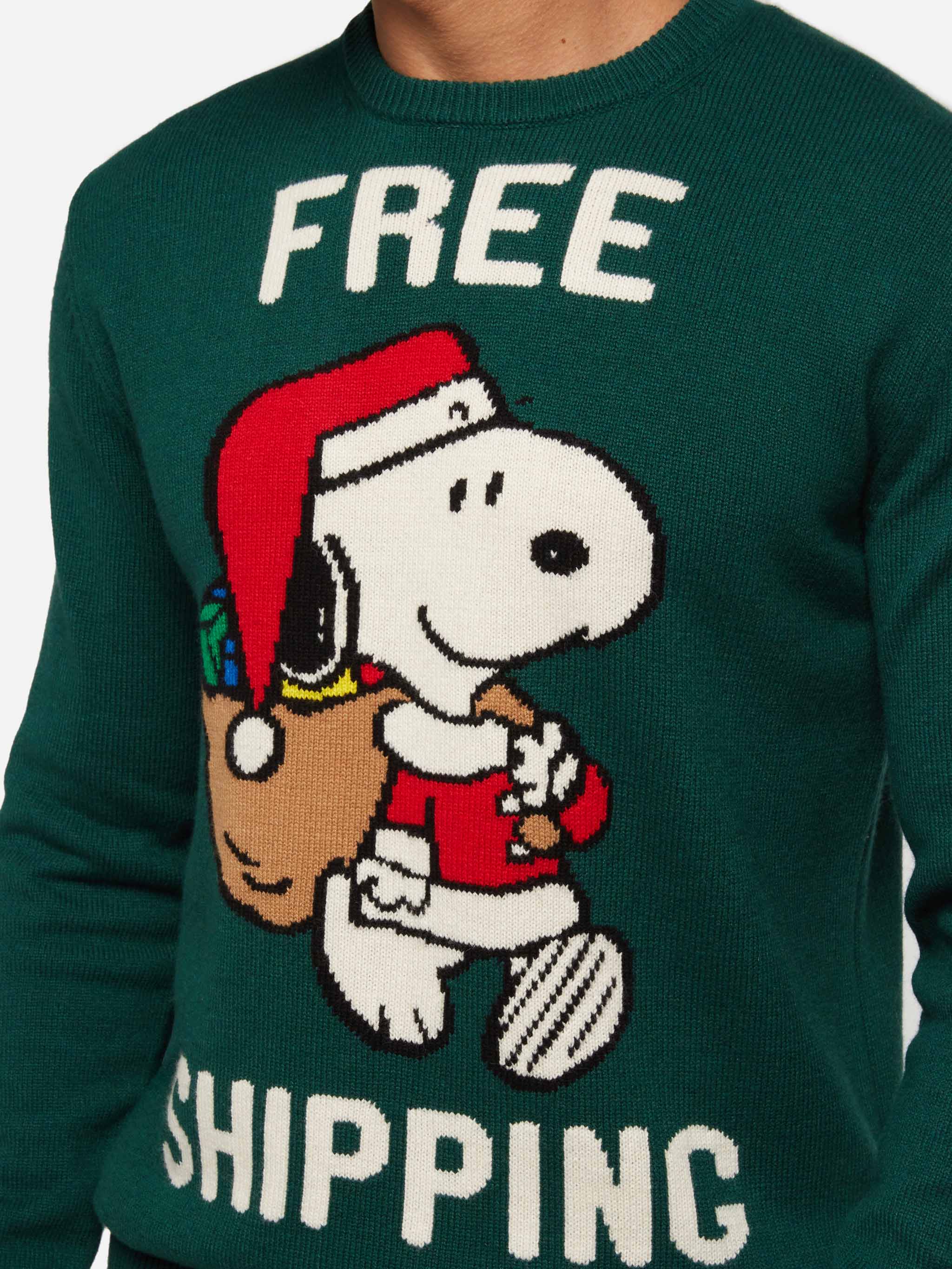 Green sweater Heron with Snoopy jacquard | SNOOPY PEANUTS® SPECIAL EDITION - Image 2