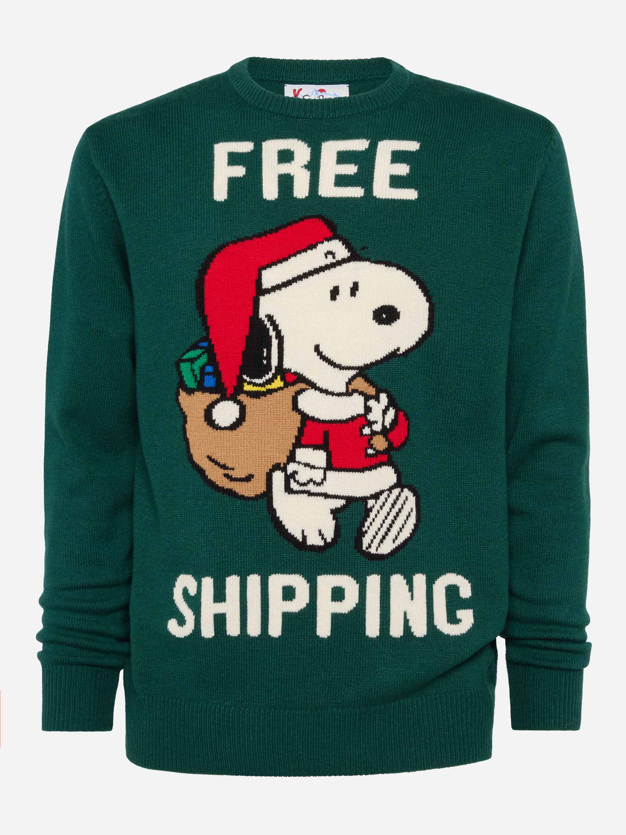 Green sweater Heron with Snoopy jacquard | SNOOPY PEANUTS® SPECIAL EDITION - Image 4