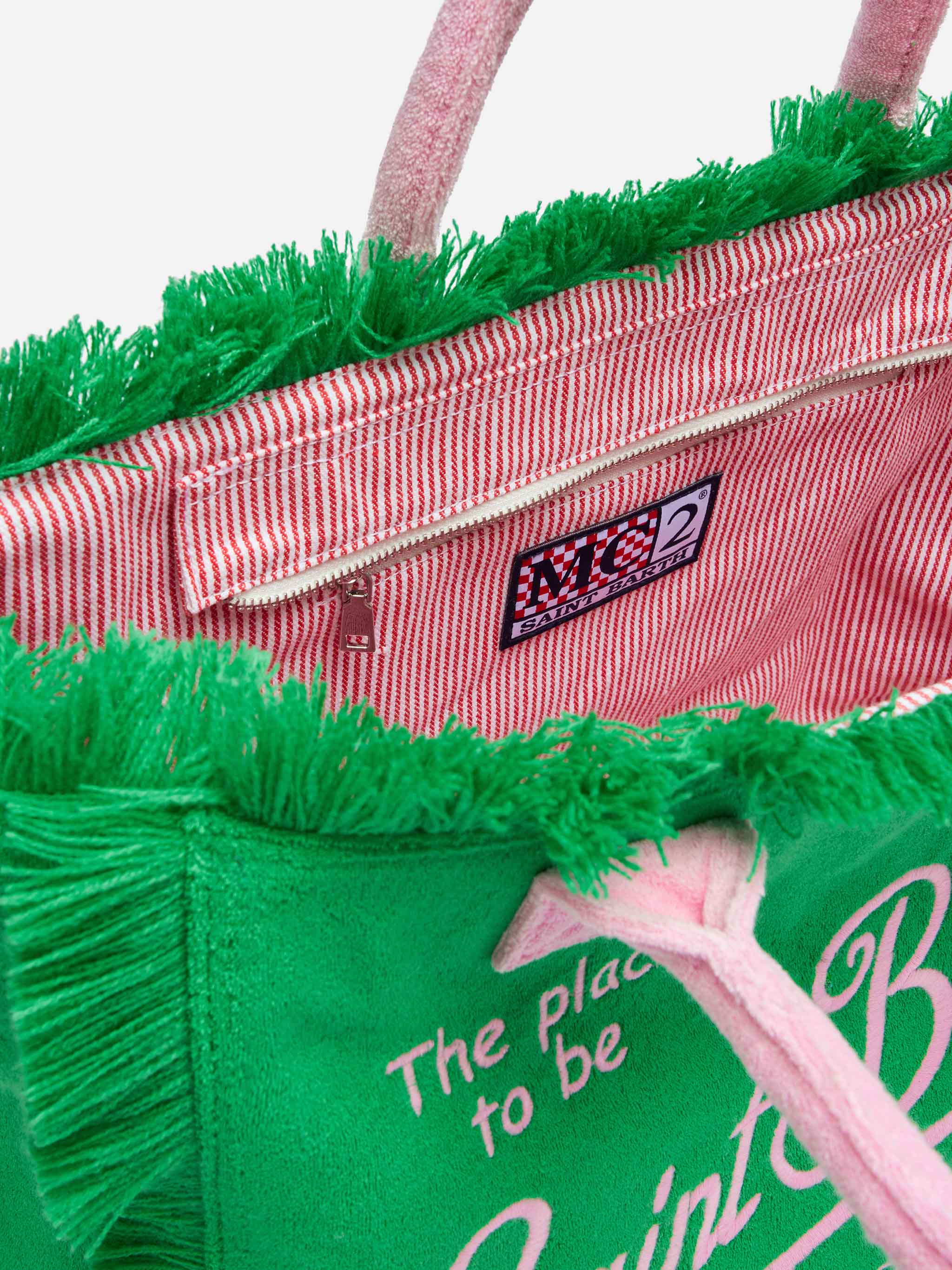 Green terry Vanity Sponge tote bag - Image 6