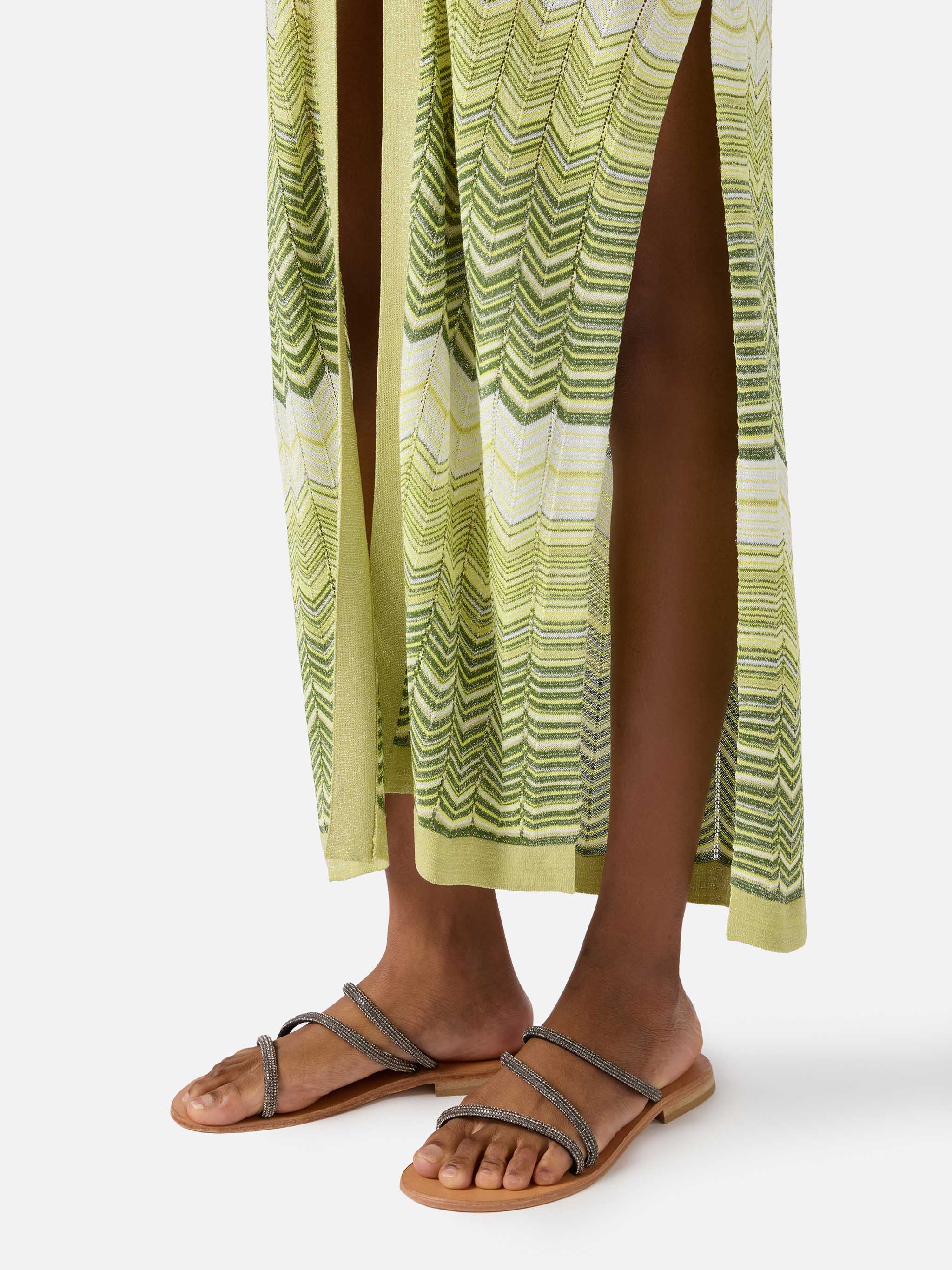 Green Tonia long cardigan in knit - Image 2