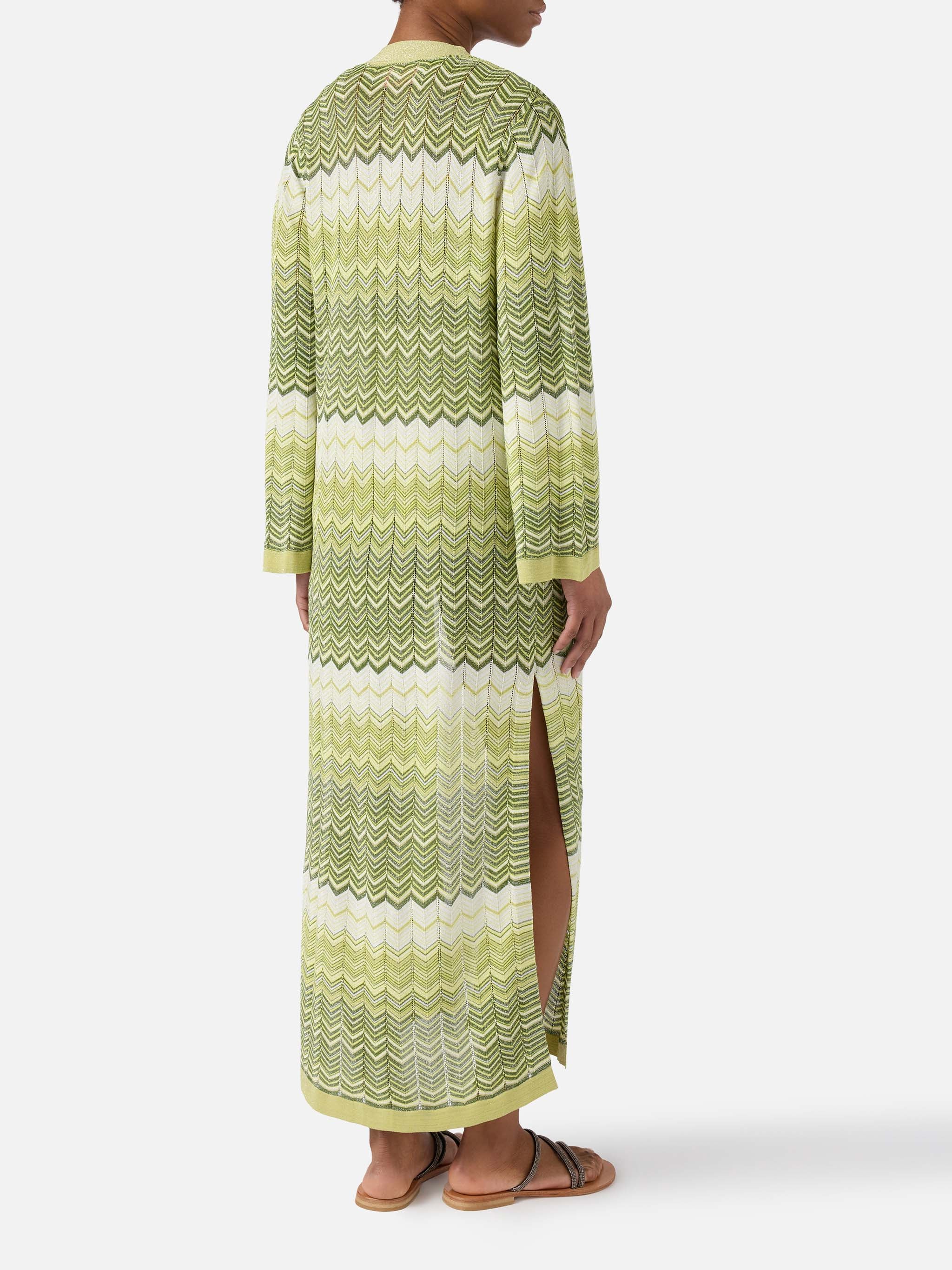Green Tonia long cardigan in knit - Image 3