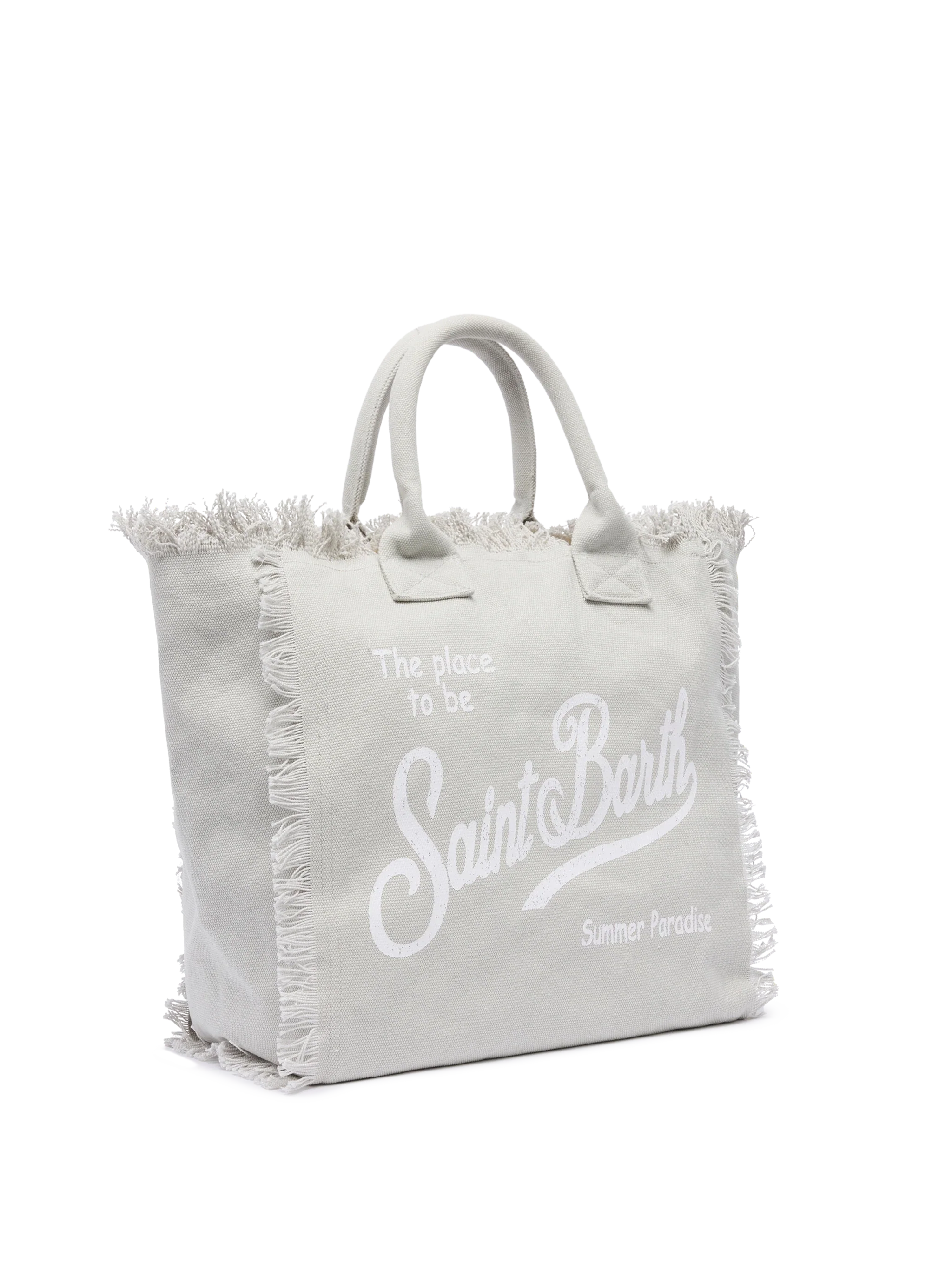 Grey cotton canvas Vanity tote bag - Image 4