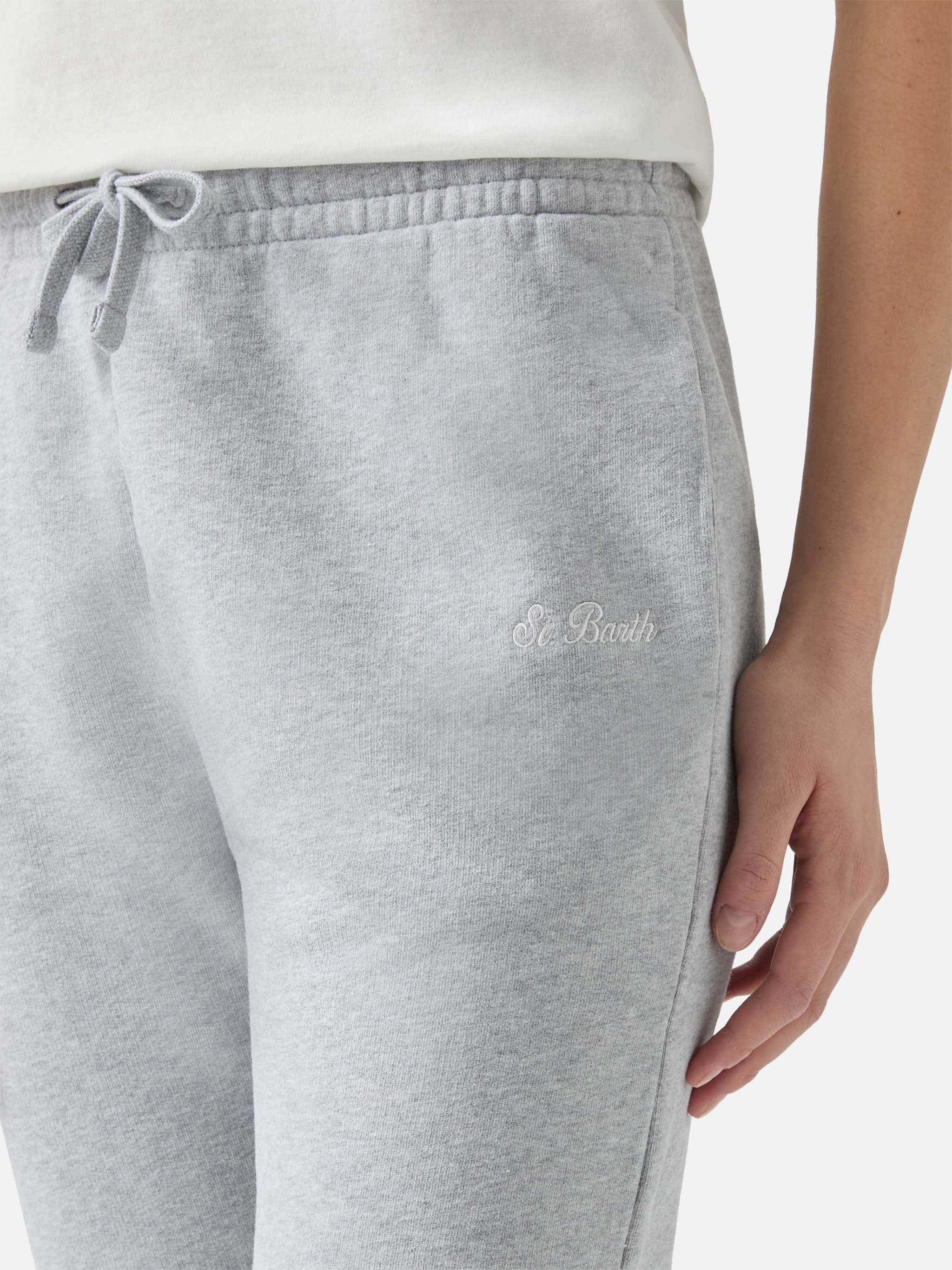 Grey cotton fleece jogger pants Odalys - Image 3
