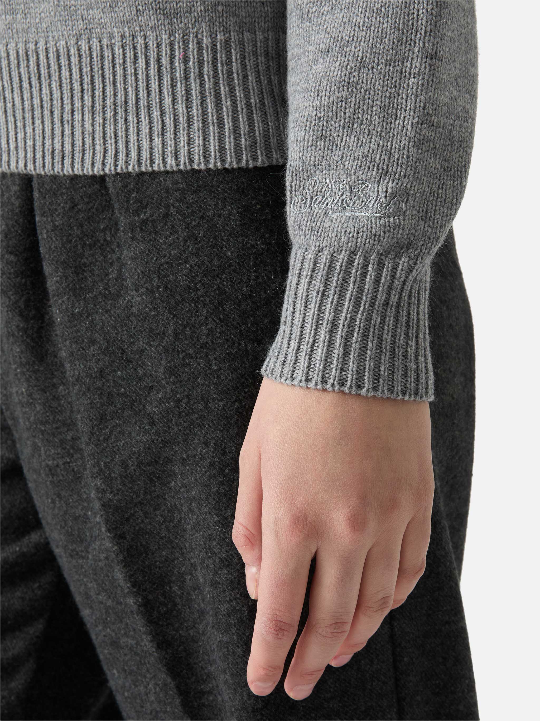 Grey crewneck Louise with St. Moritz rhinestones embellishment | ST. MORITZ TOP OF THE WORLD SPECIAL EDITION - Image 4