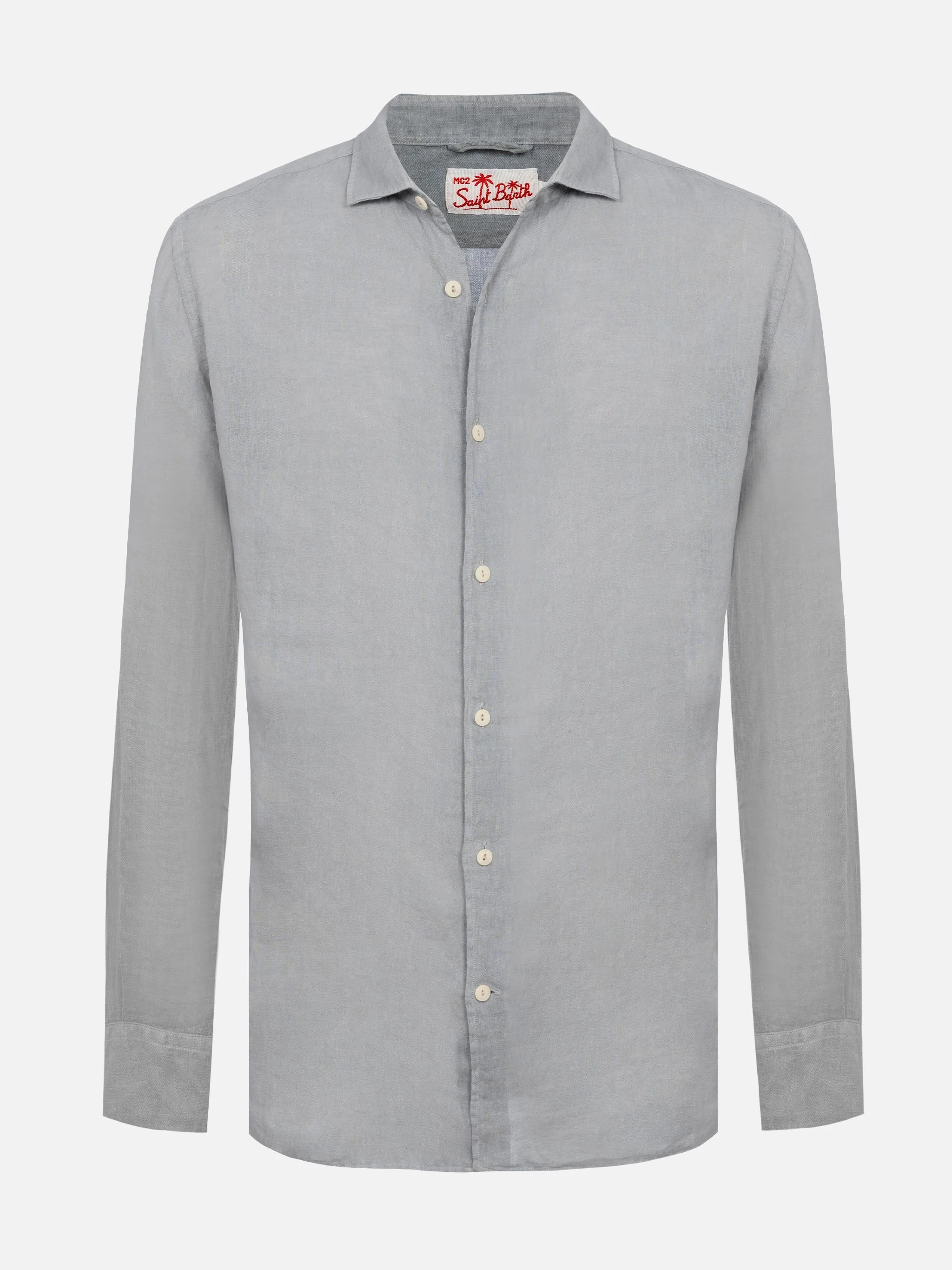 Grey linen shirt Pamplona - Image 4