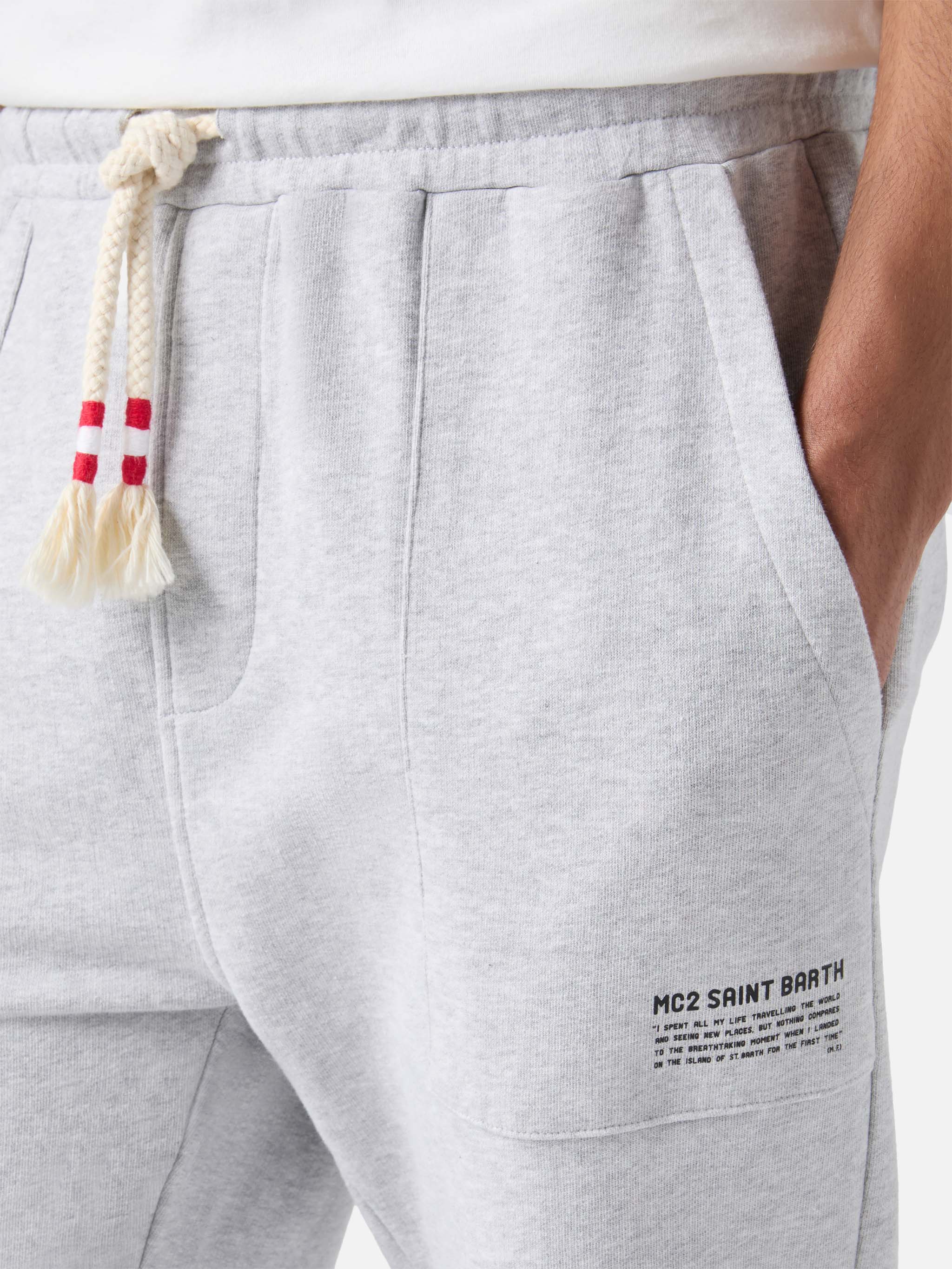 Grey mélange track pants Bolt - Image 2