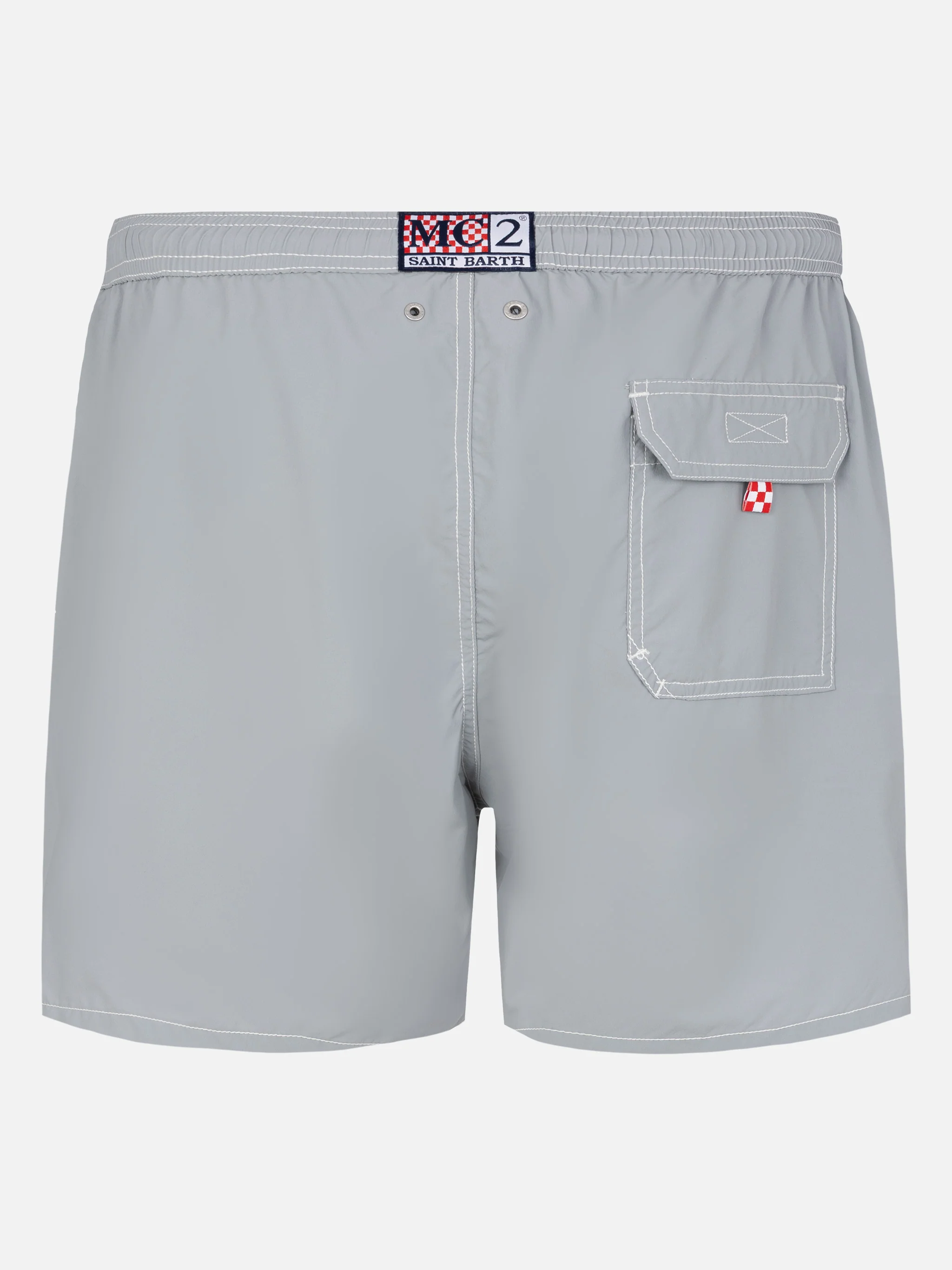 Grey mid-length classic light swim shorts Patmos - Image 2