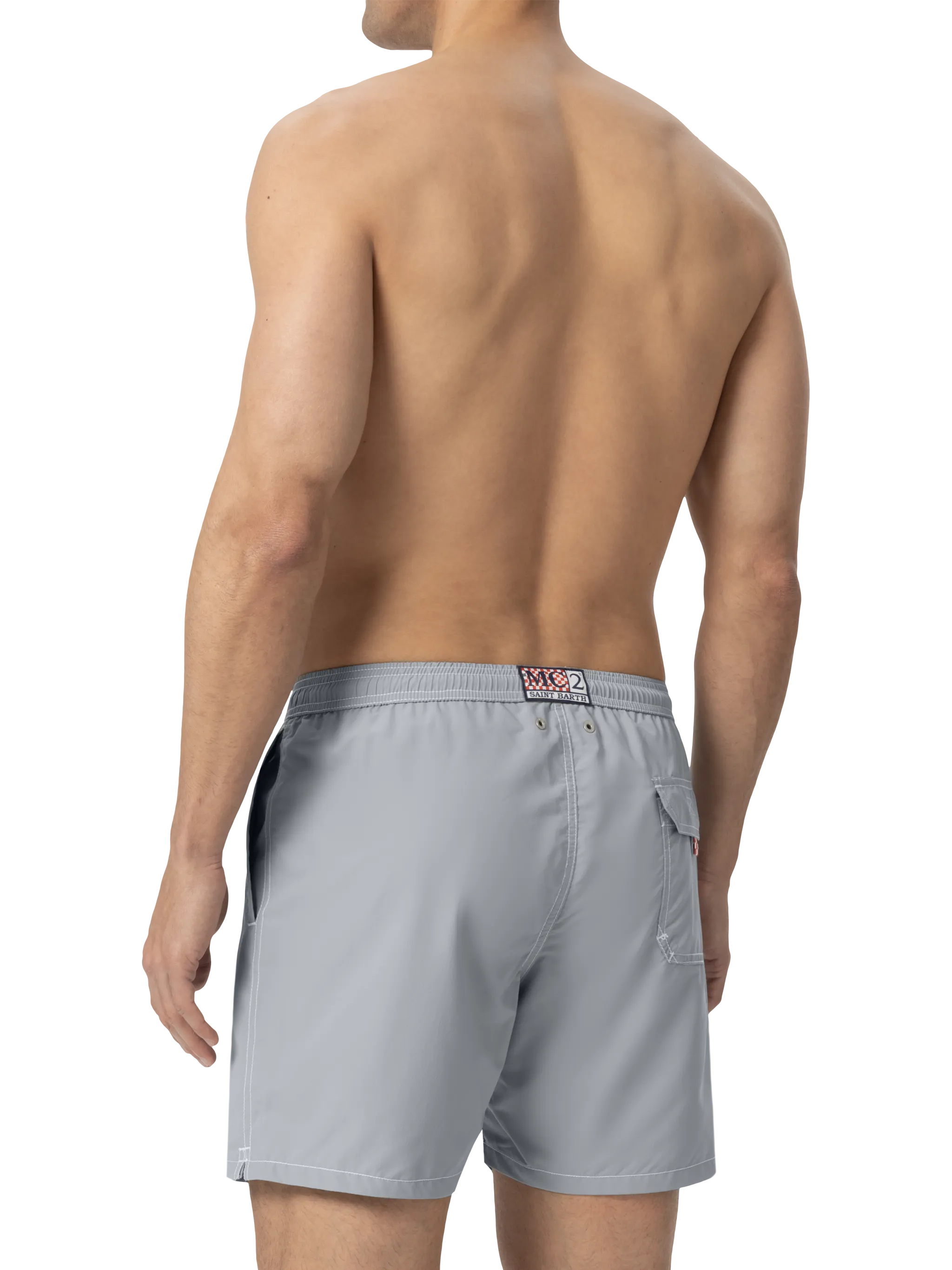 Grey mid-length classic light swim shorts Patmos - Image 4