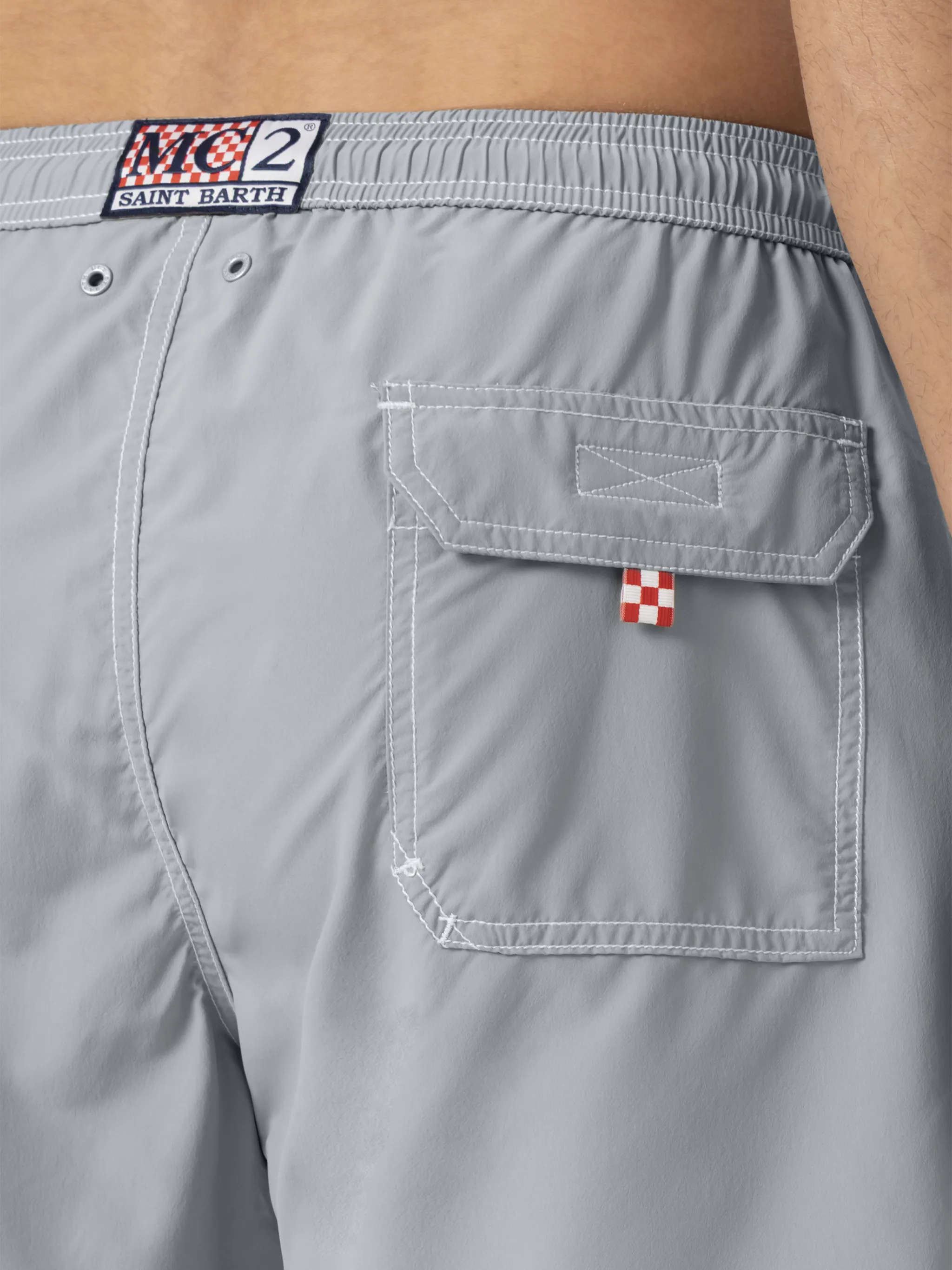 Grey mid-length classic light swim shorts Patmos - Image 6