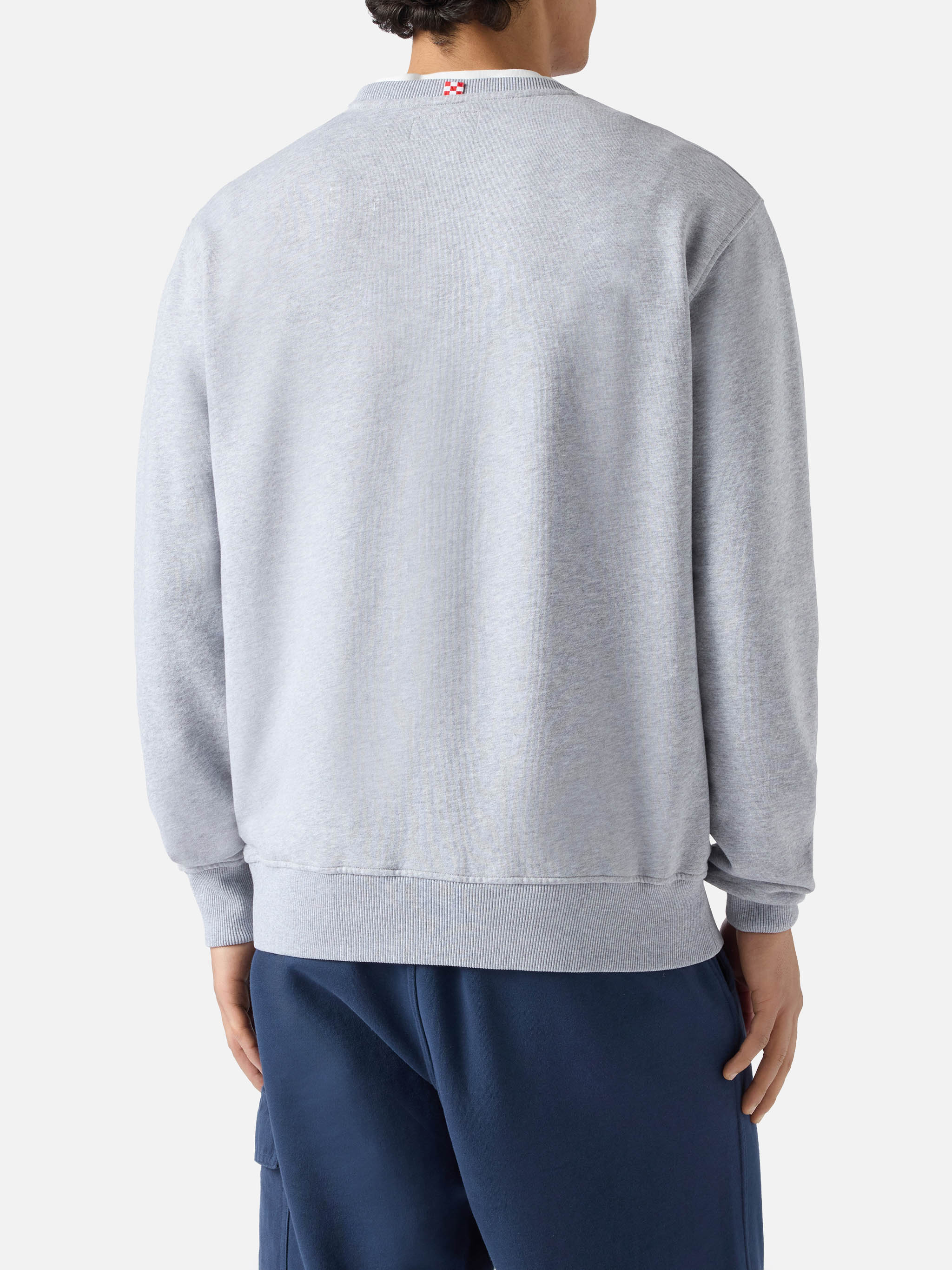 Grey Ponza cotton sweatshirt with Sport Club raised terry-effect logo - Image 3