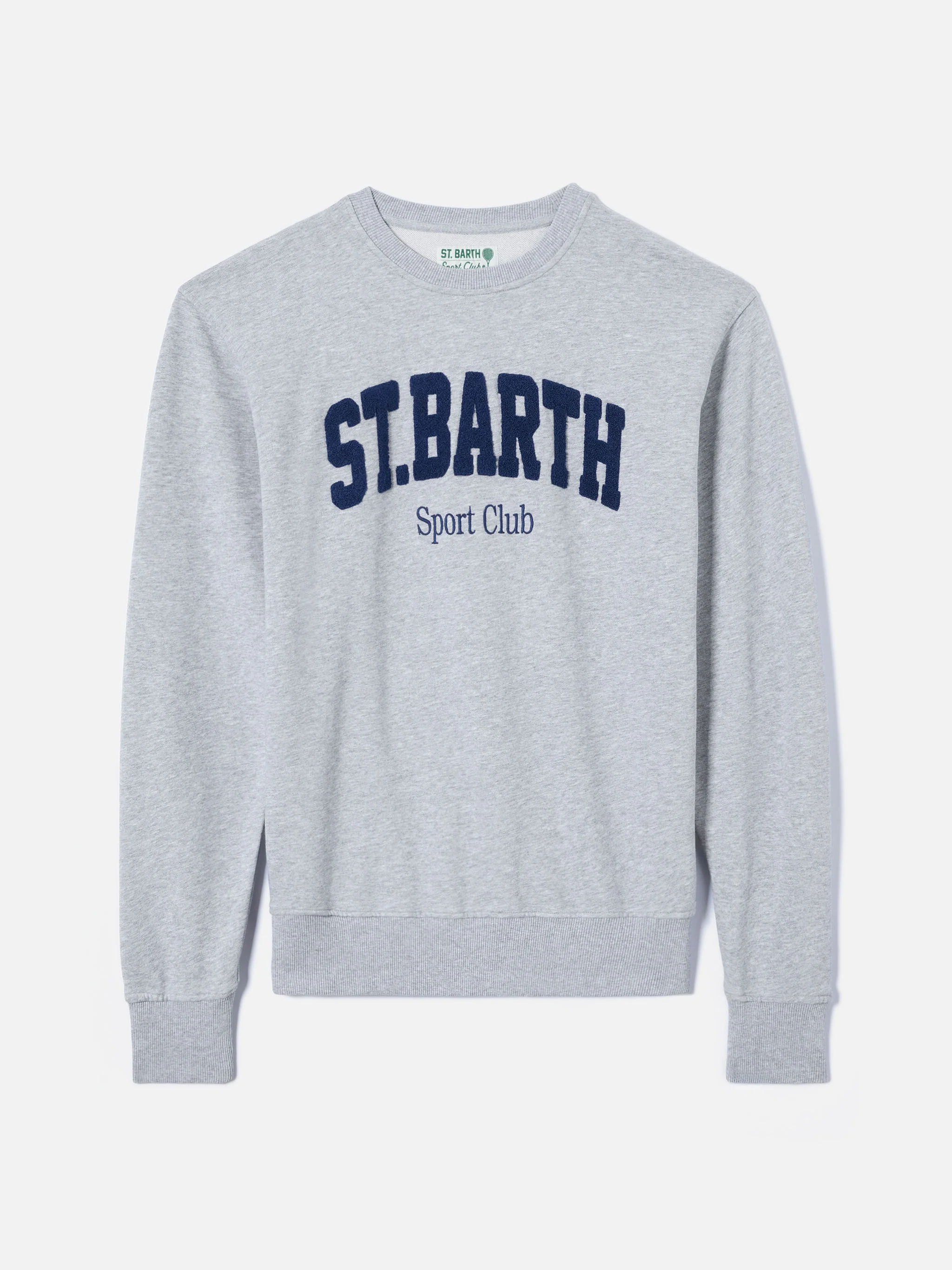 Grey Ponza cotton sweatshirt with Sport Club raised terry-effect logo - Image 4