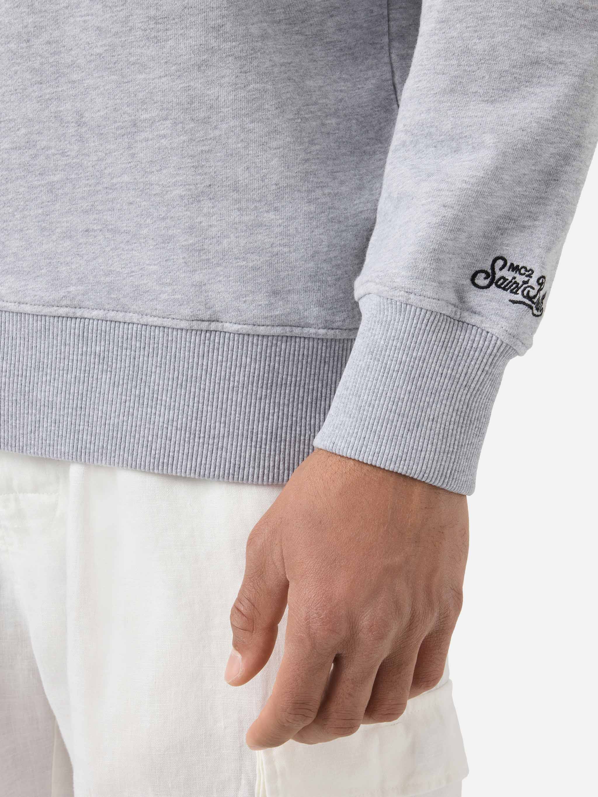 Grey Ponza crewneck sweatshirt with Cigarette print | Special Edition - Image 4