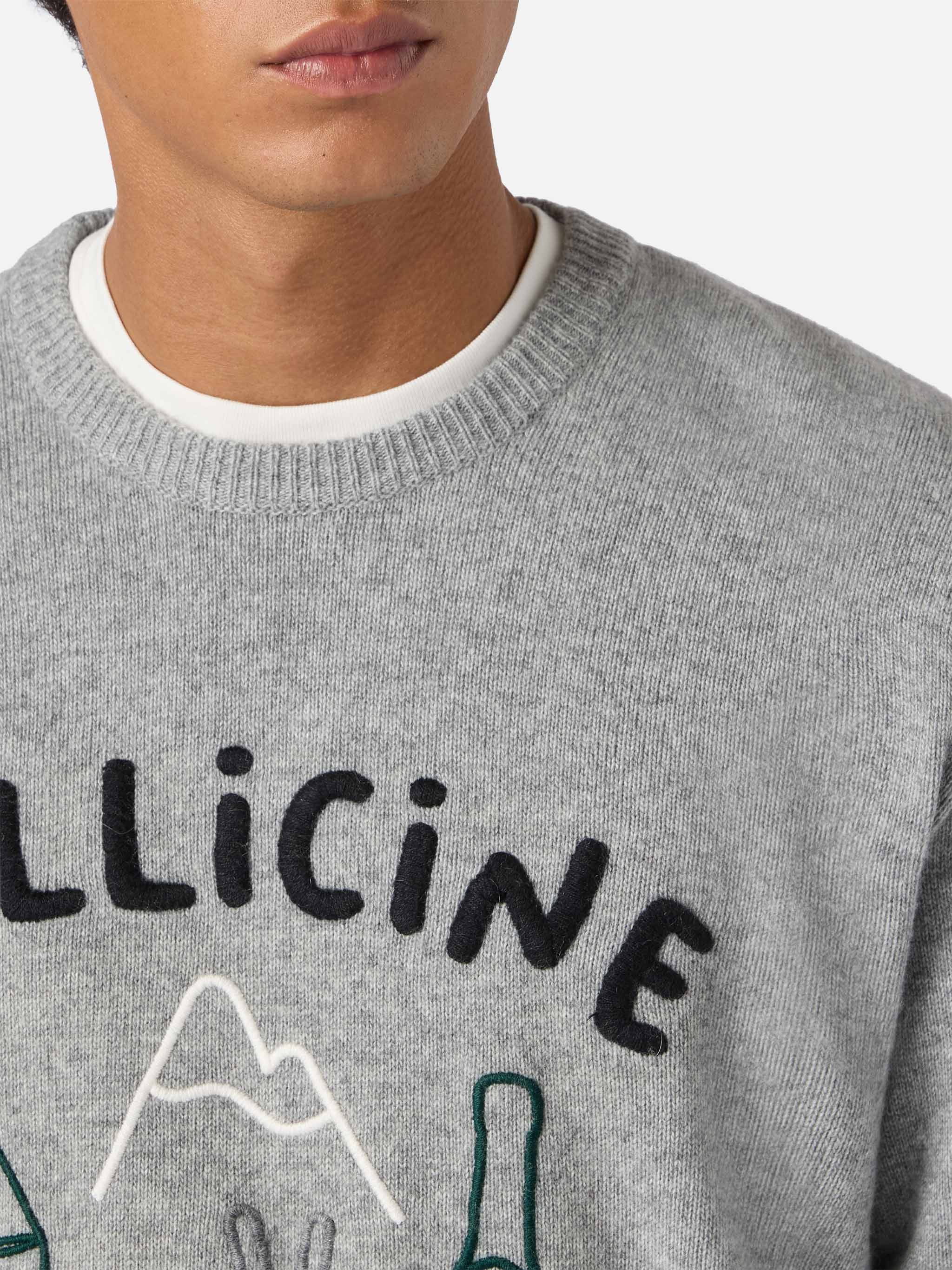 Grey sweater Heron with Bollicine team embroidery - Image 2