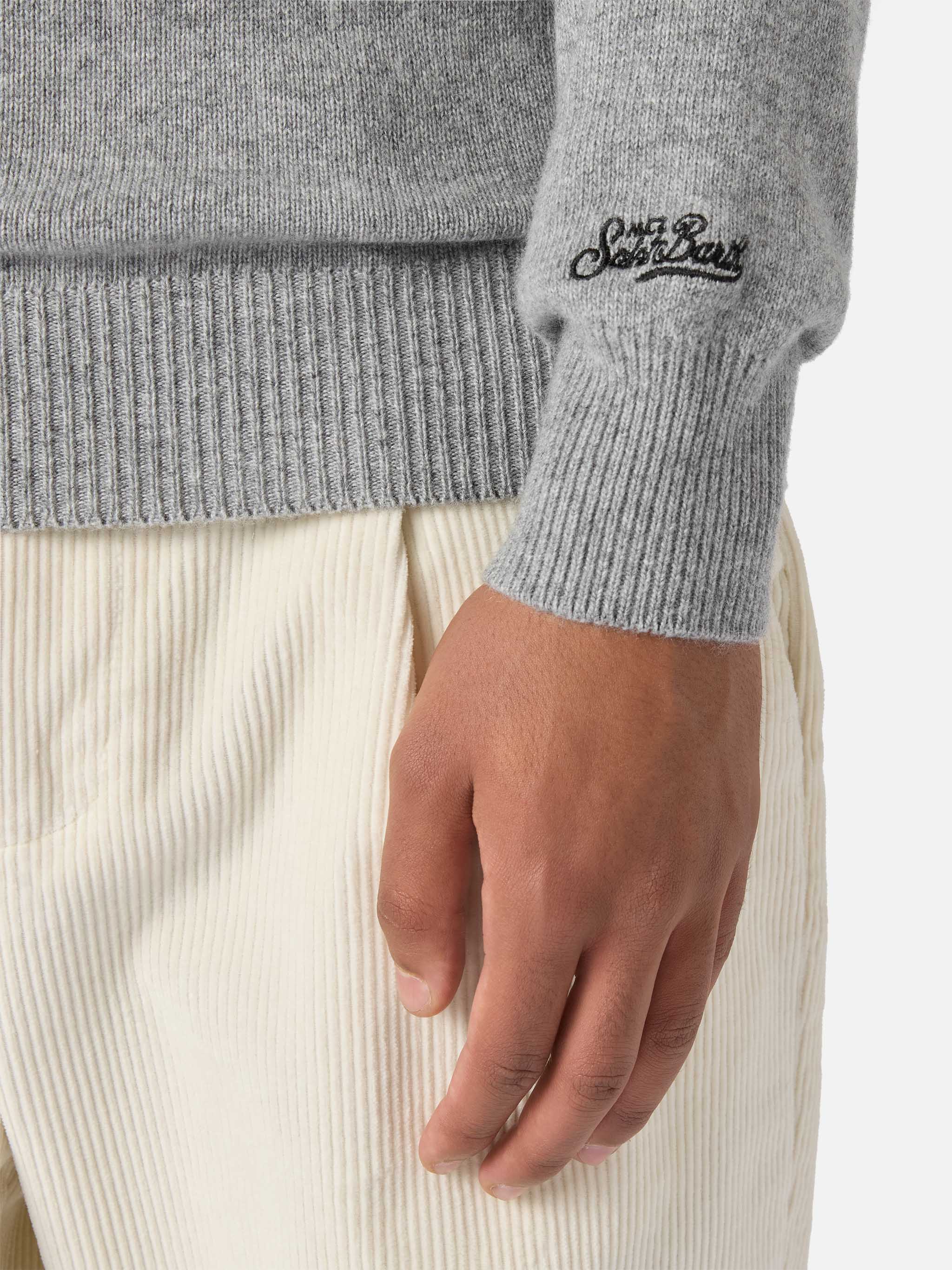 Grey sweater Heron with Bollicine team embroidery - Image 4