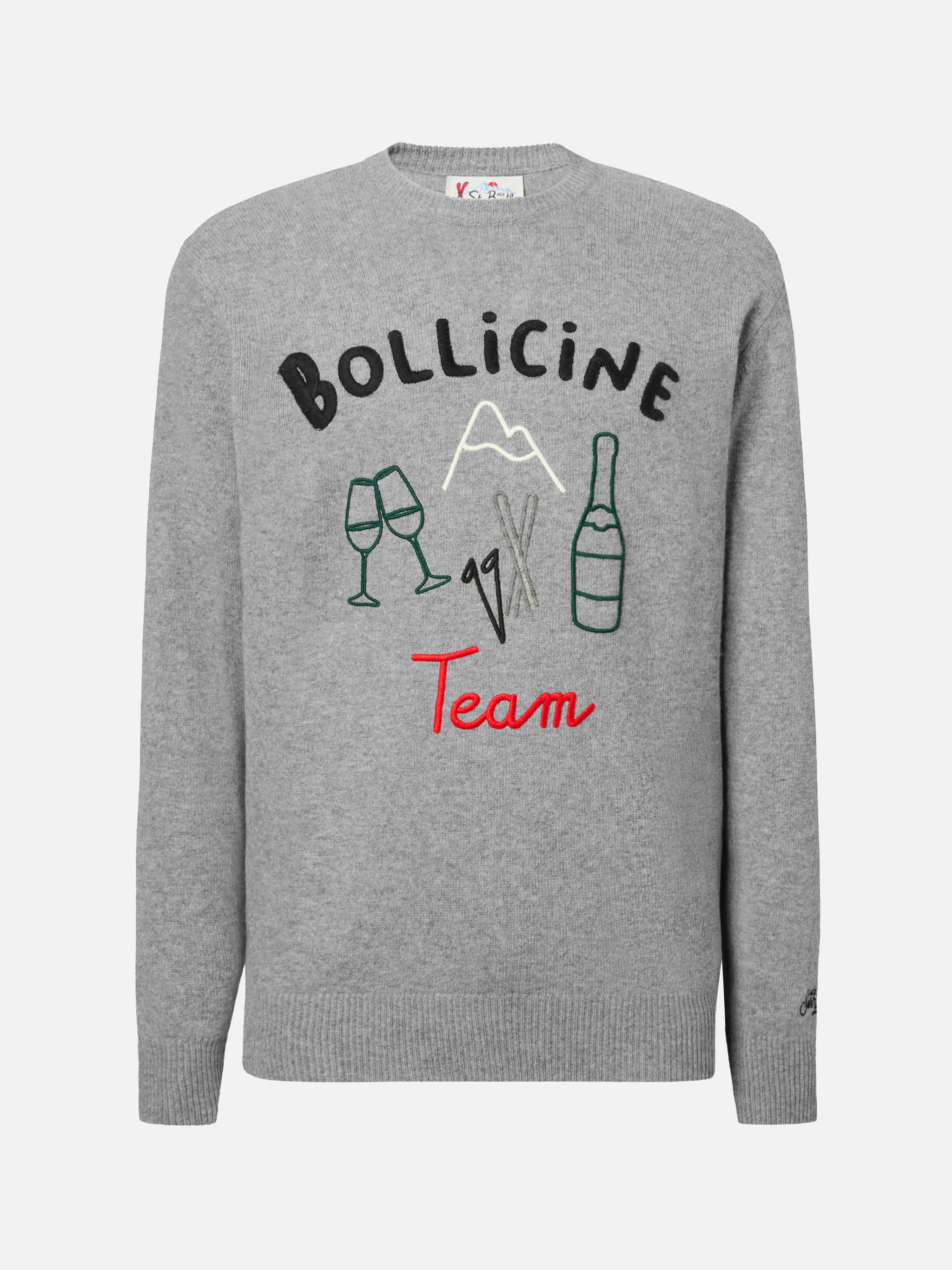Grey sweater Heron with Bollicine team embroidery - Image 5