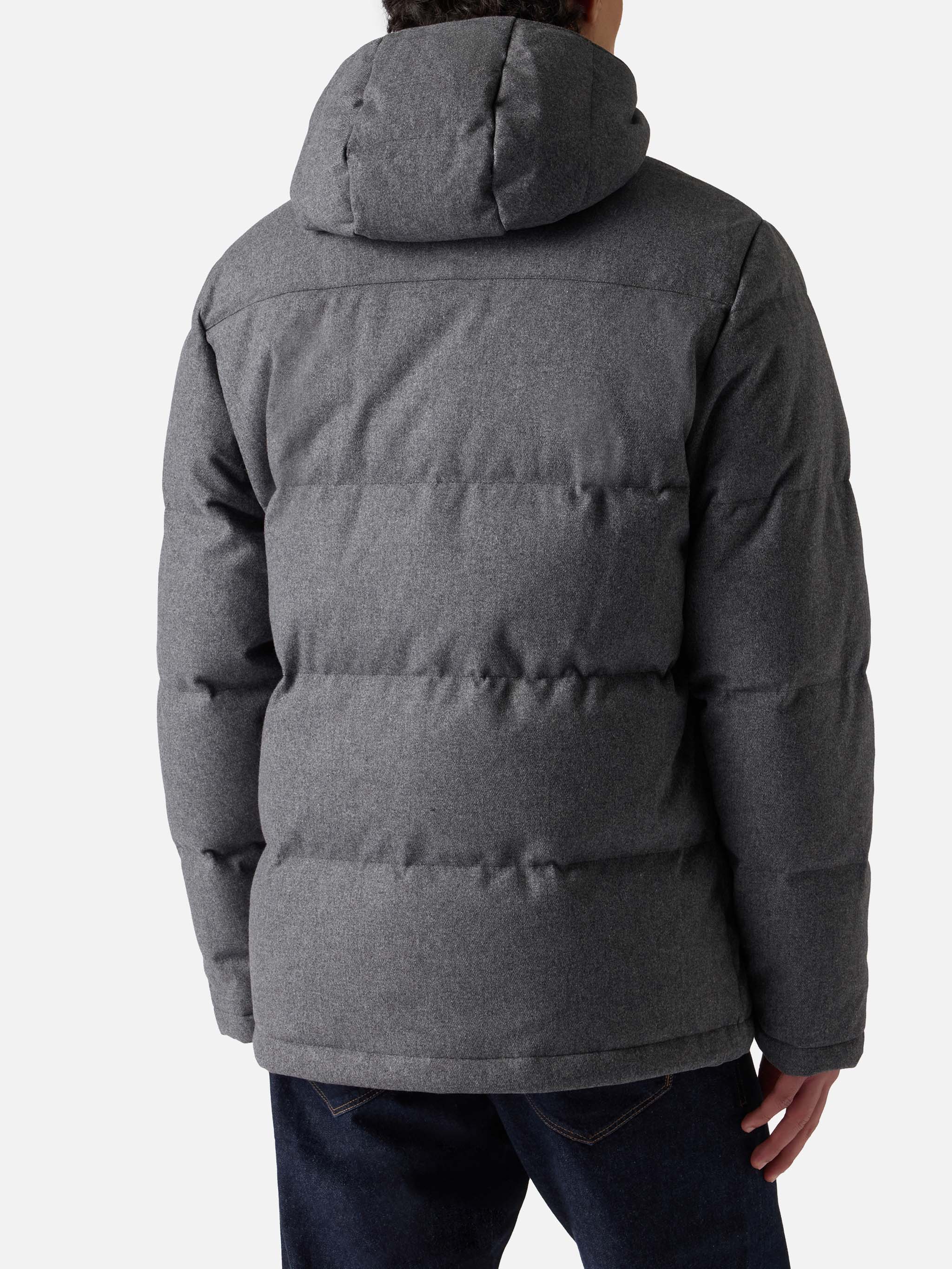 Grey wooly hooded down jacket Baxter - Image 4