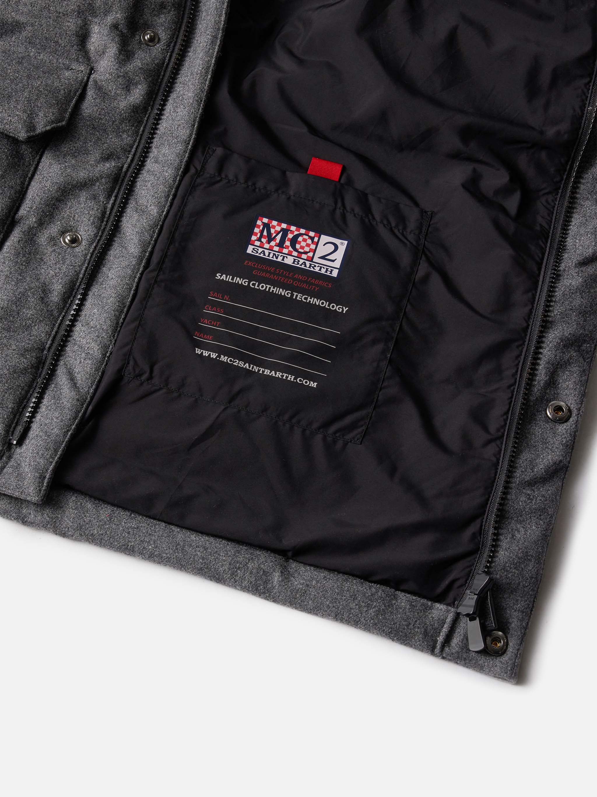 Grey wooly hooded down jacket Baxter - Image 6