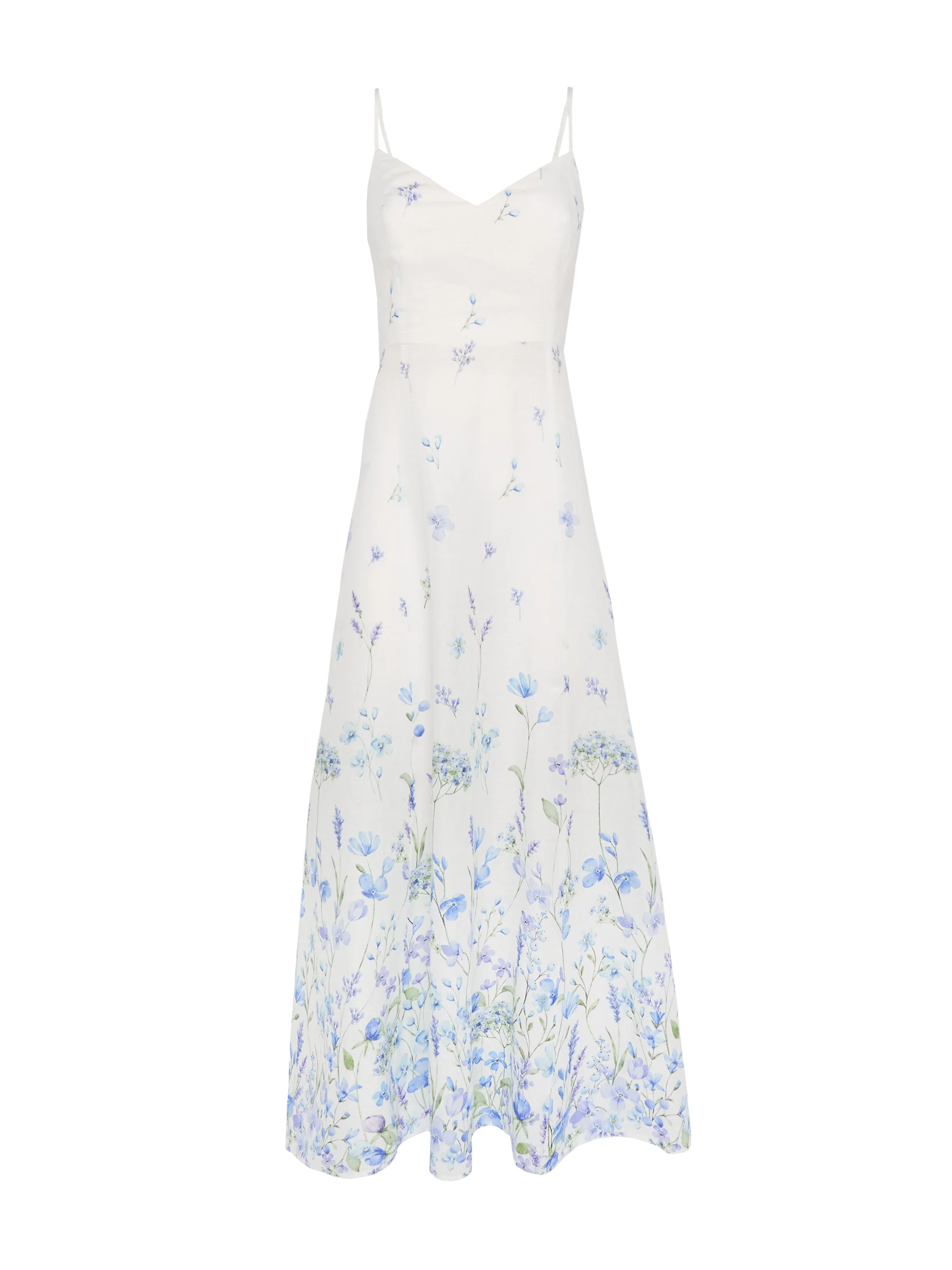 Guadalupe linen slip dress with flower print - Image 4
