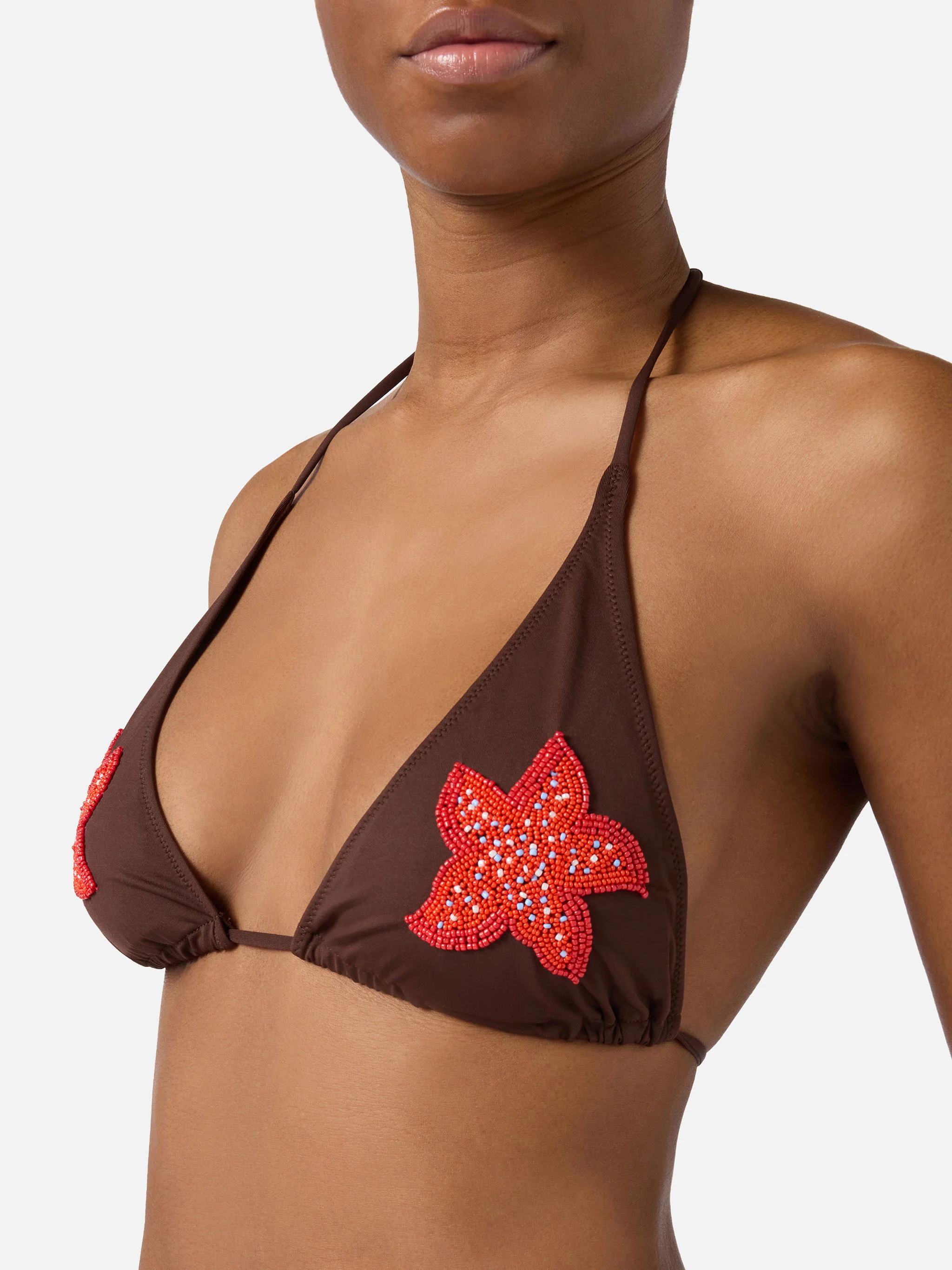 Guiana triangle bikini top with beaded starfish - Image 2