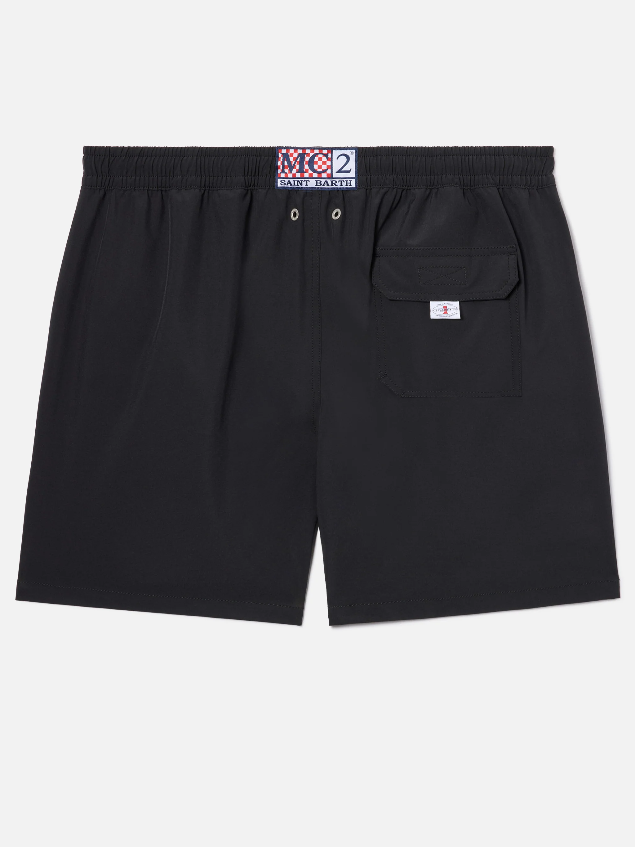 Gustavia black swim shorts with Cigarette embroidery | Special Edition - Image 2