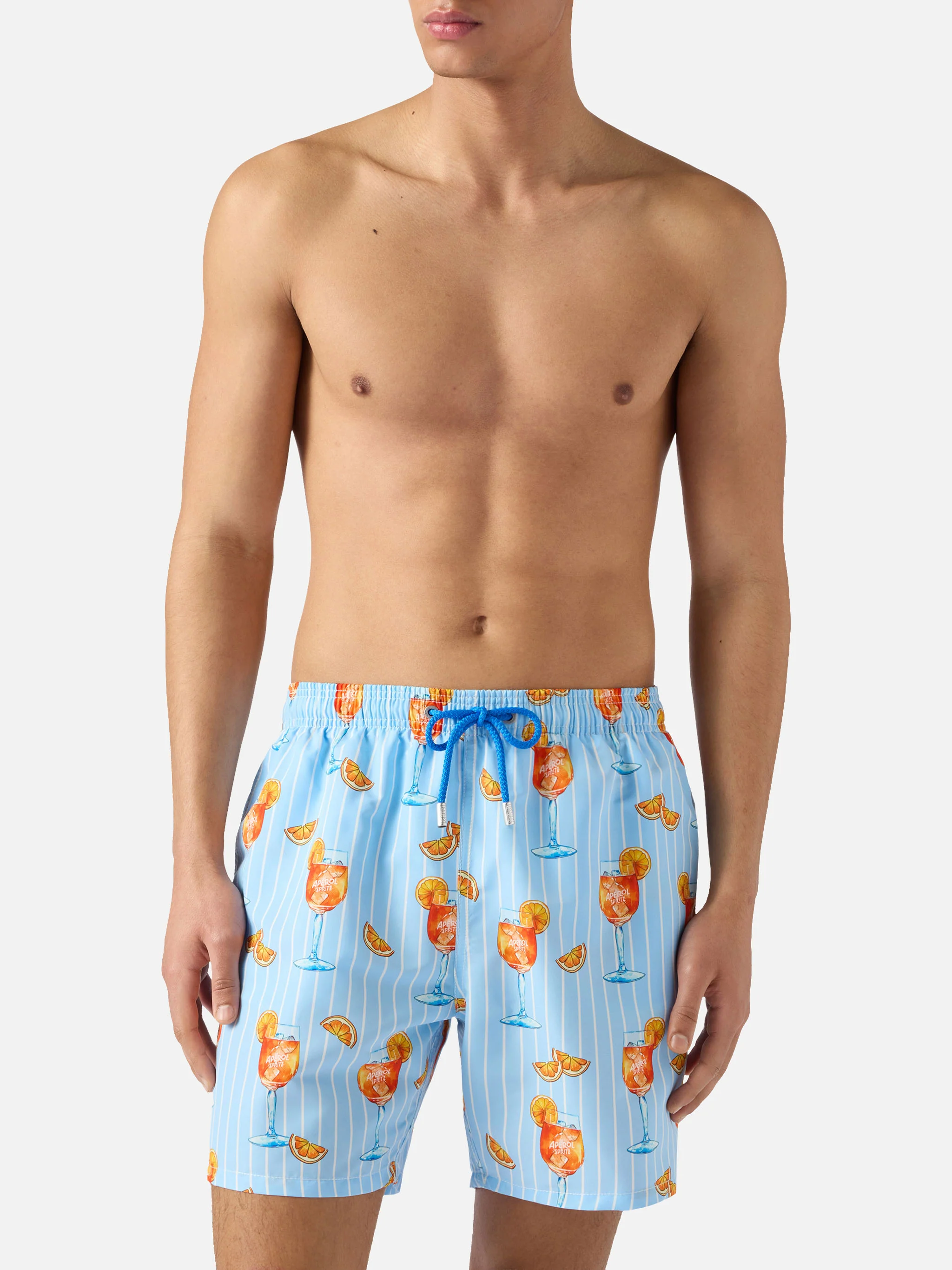 Gustavia striped swim shorts with cocktail print | Special Edition - Image 3