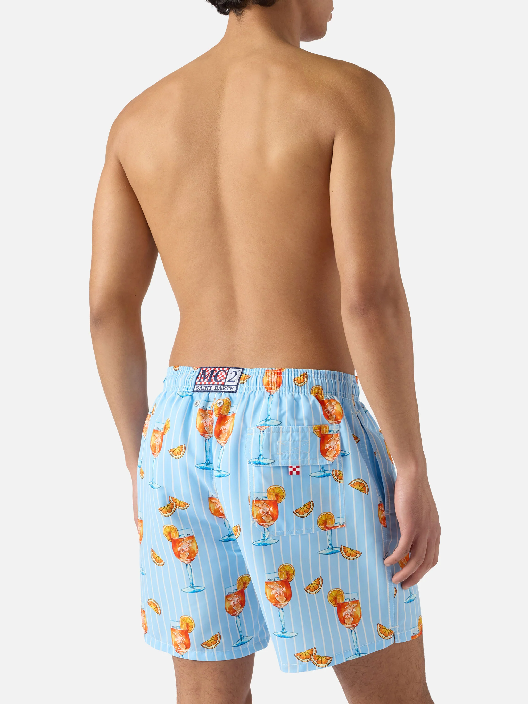 Gustavia striped swim shorts with cocktail print | Special Edition - Image 5