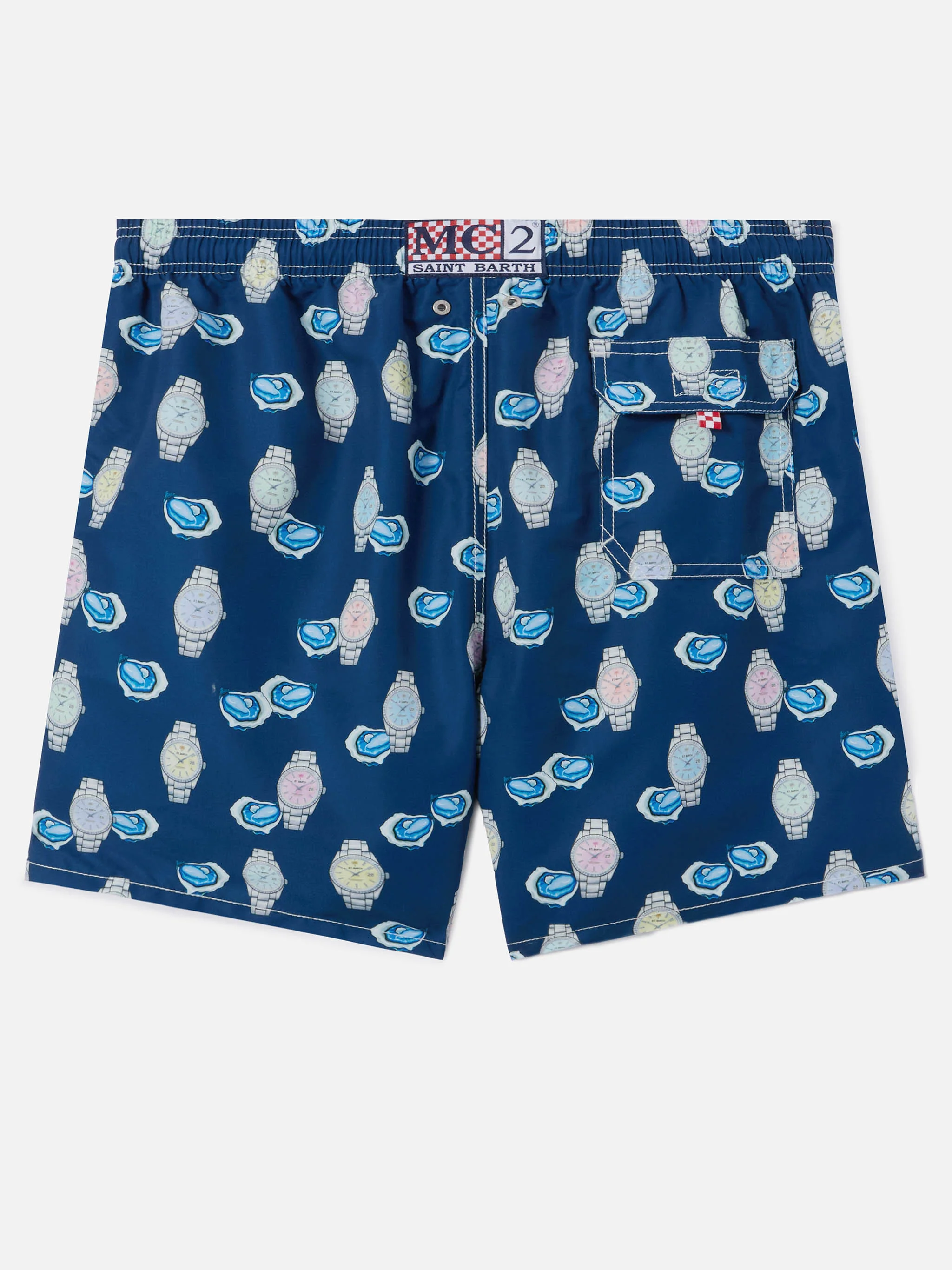 Gustavia swim shorts with oysters and watches print - Image 2