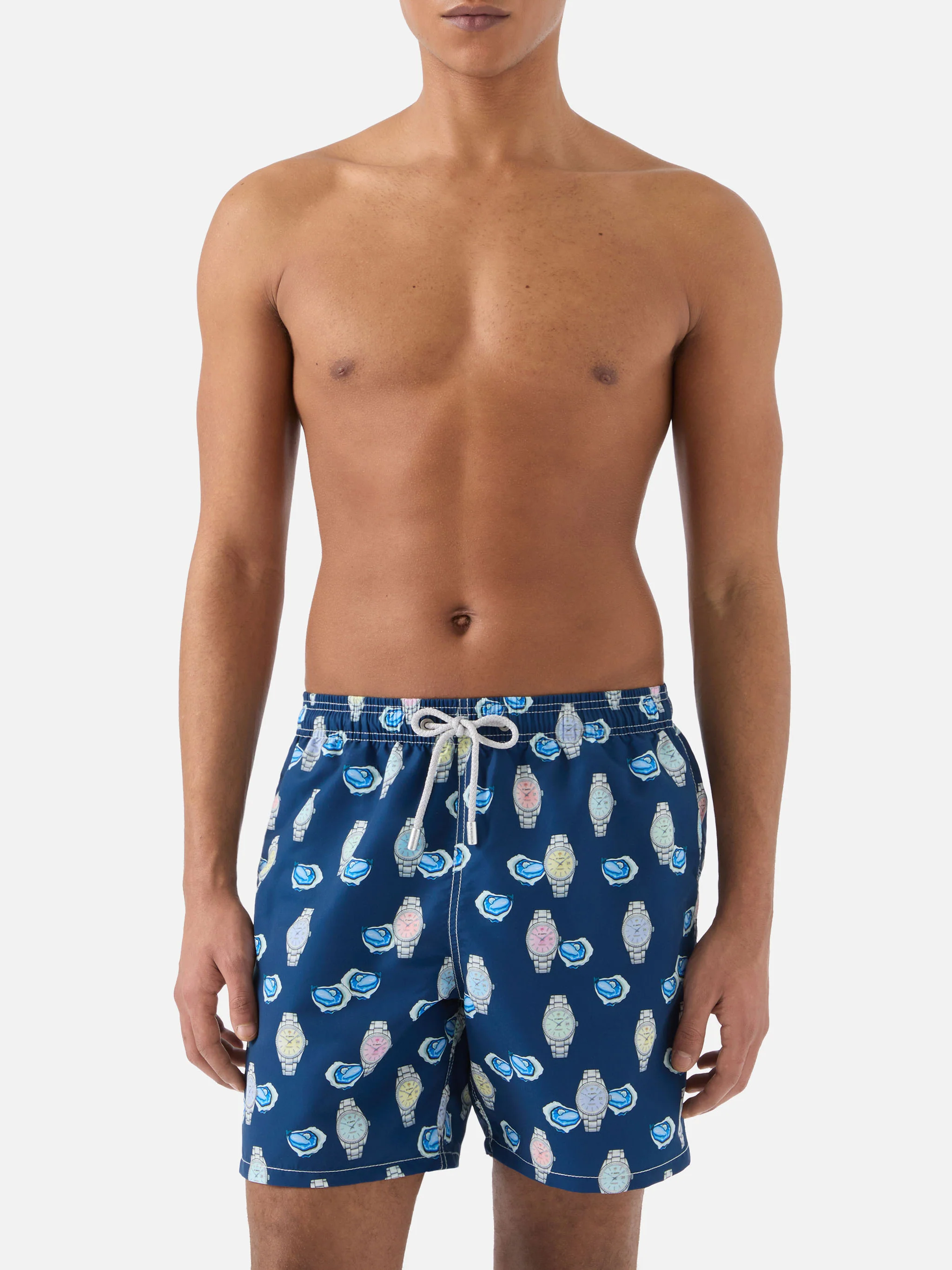 Gustavia swim shorts with oysters and watches print - Image 3