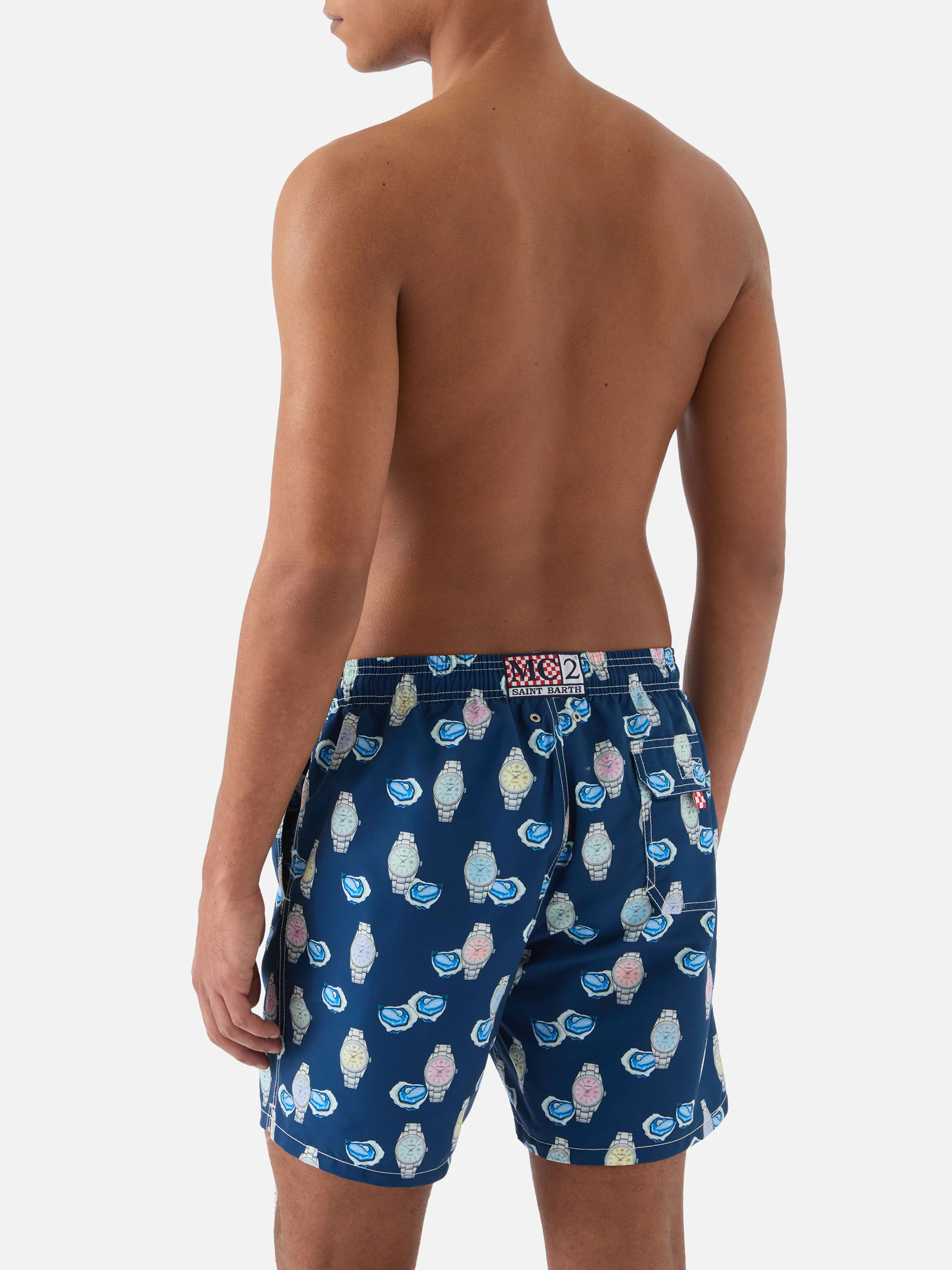 Gustavia swim shorts with oysters and watches print - Image 5