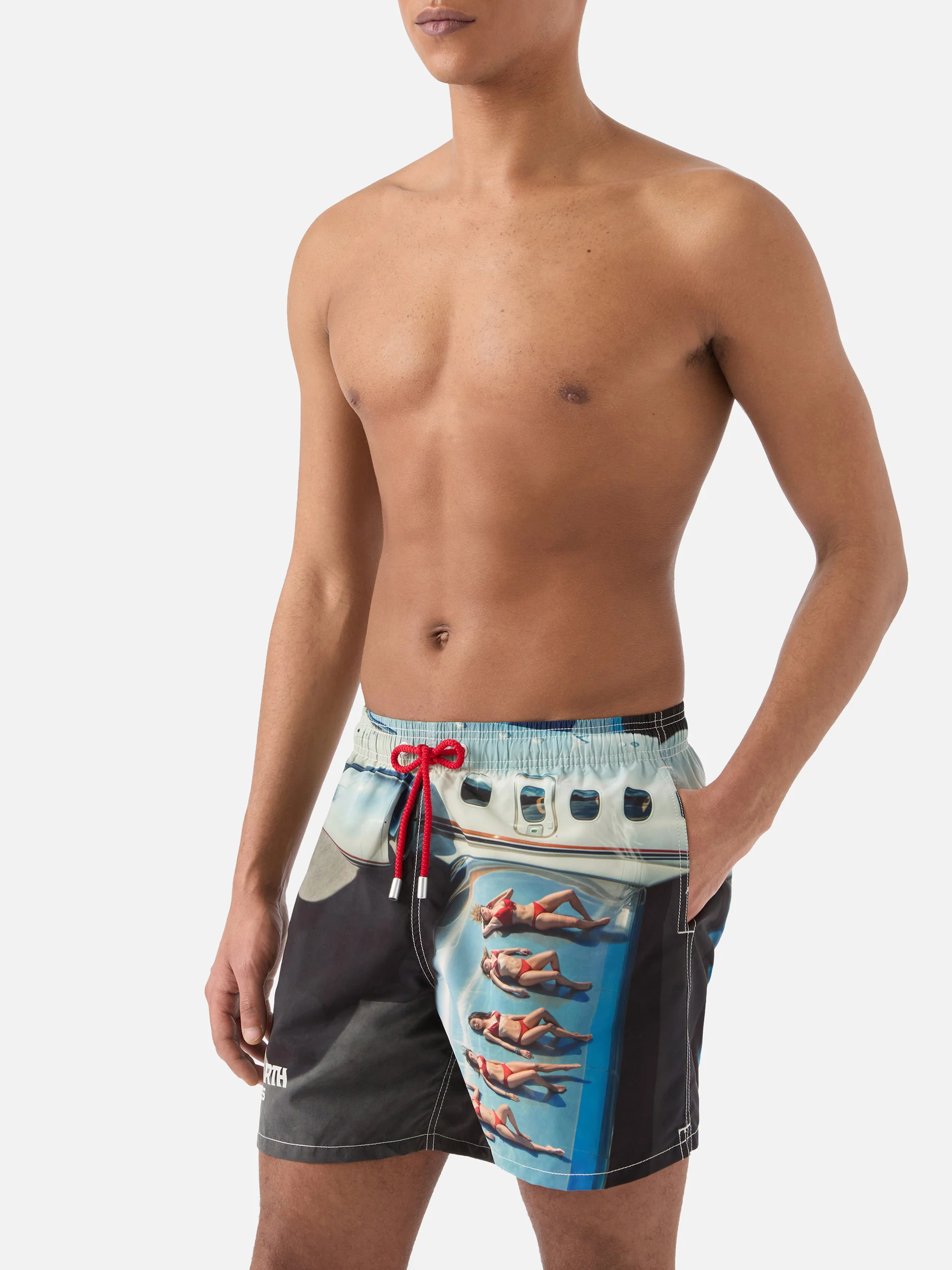 Gustavia swim shorts with St. Barth Airlines print | Special Edition - Image 3
