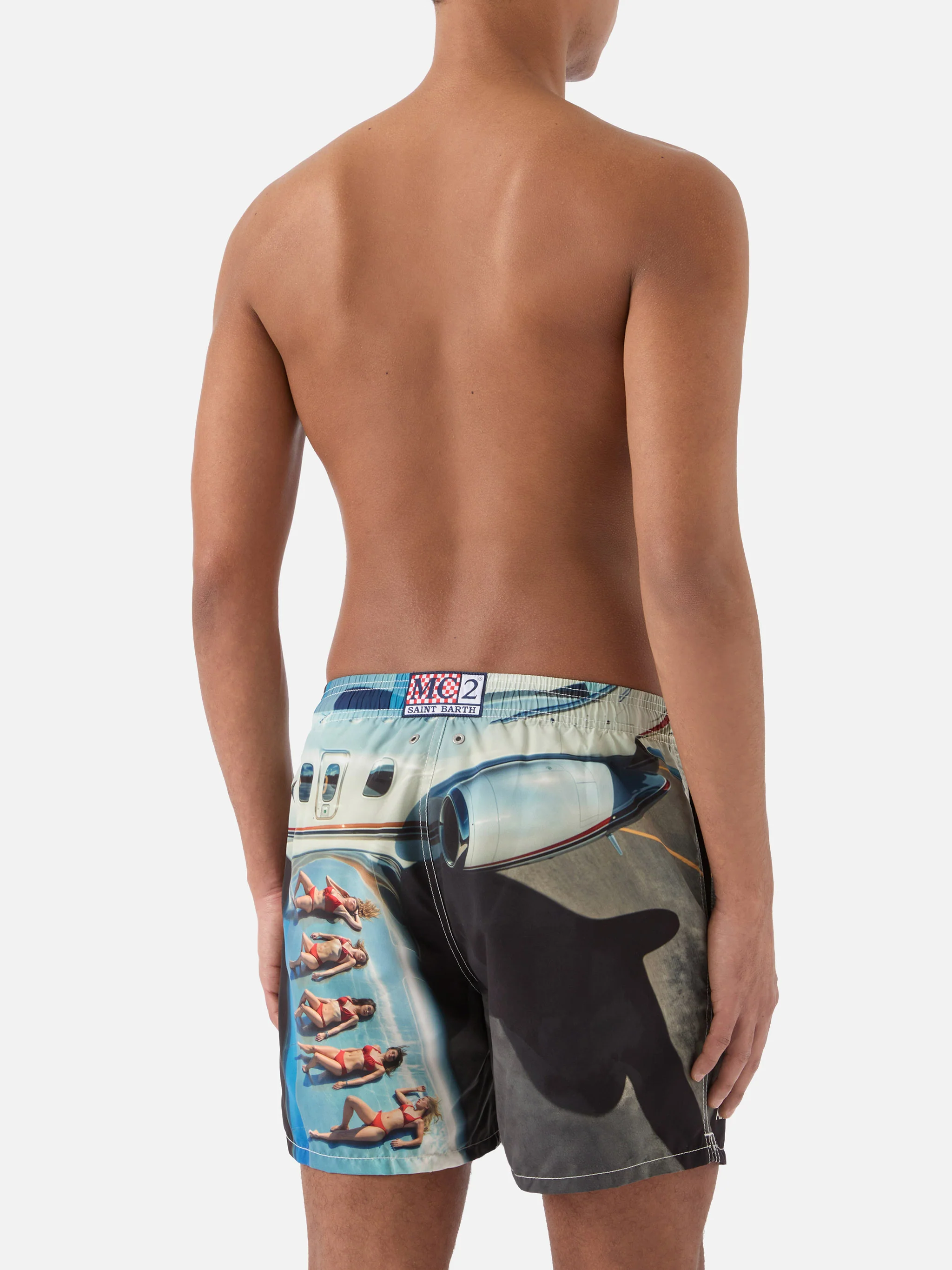 Gustavia swim shorts with St. Barth Airlines print | Special Edition - Image 5