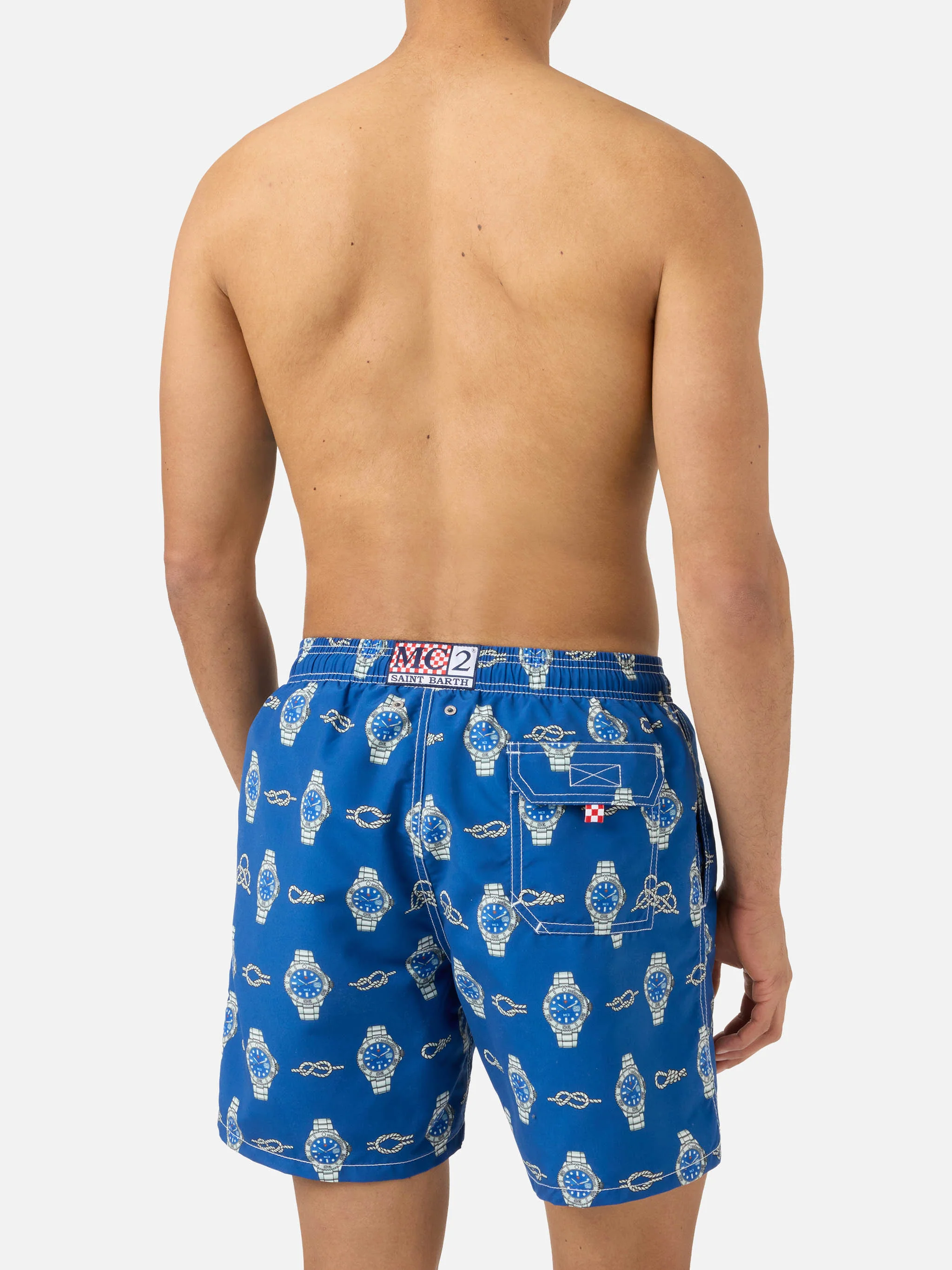 Gustavia swim shorts with watches and nautical knots print - Image 5
