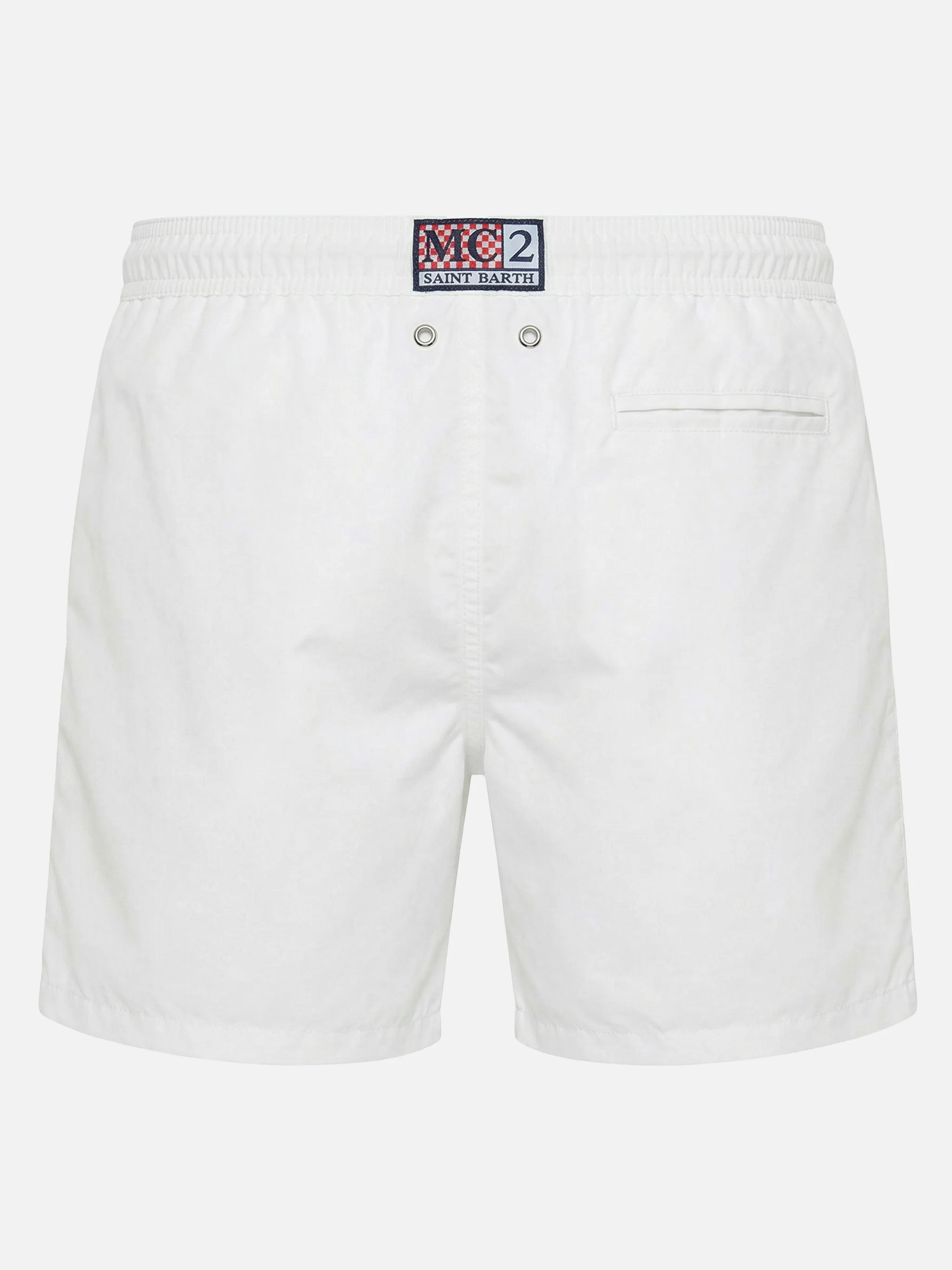 Gustavia white swim shorts with Cigarette embroidery | Special Edition - Image 2