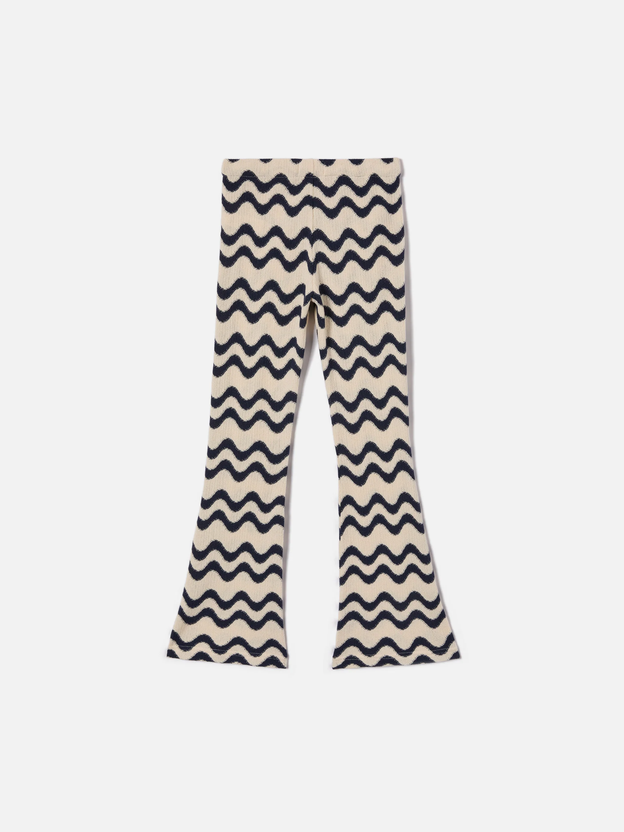 Gwenda Jr raschel knit pants with blue and ivory wave pattern - Image 2