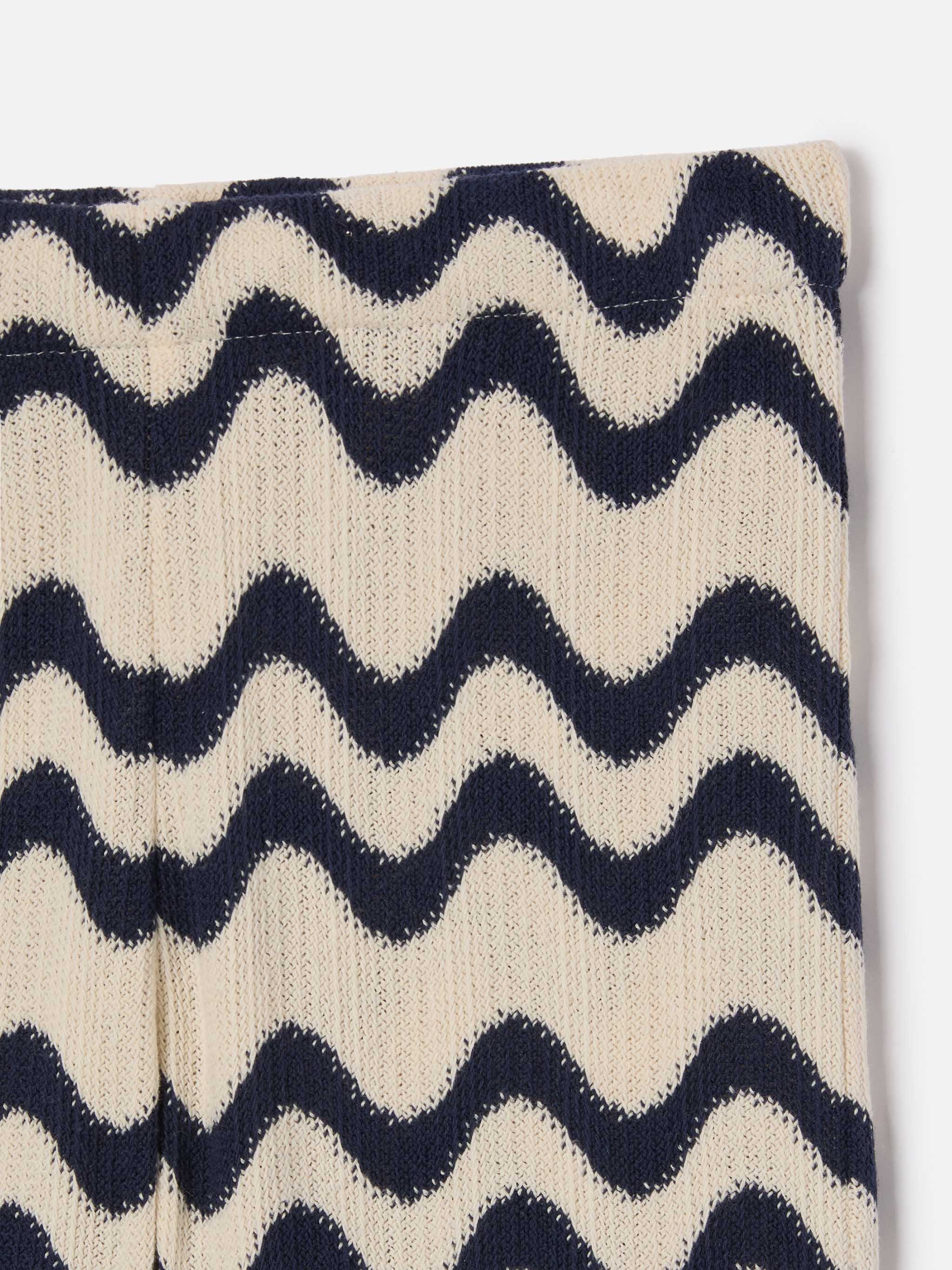 Gwenda Jr raschel knit pants with blue and ivory wave pattern - Image 3