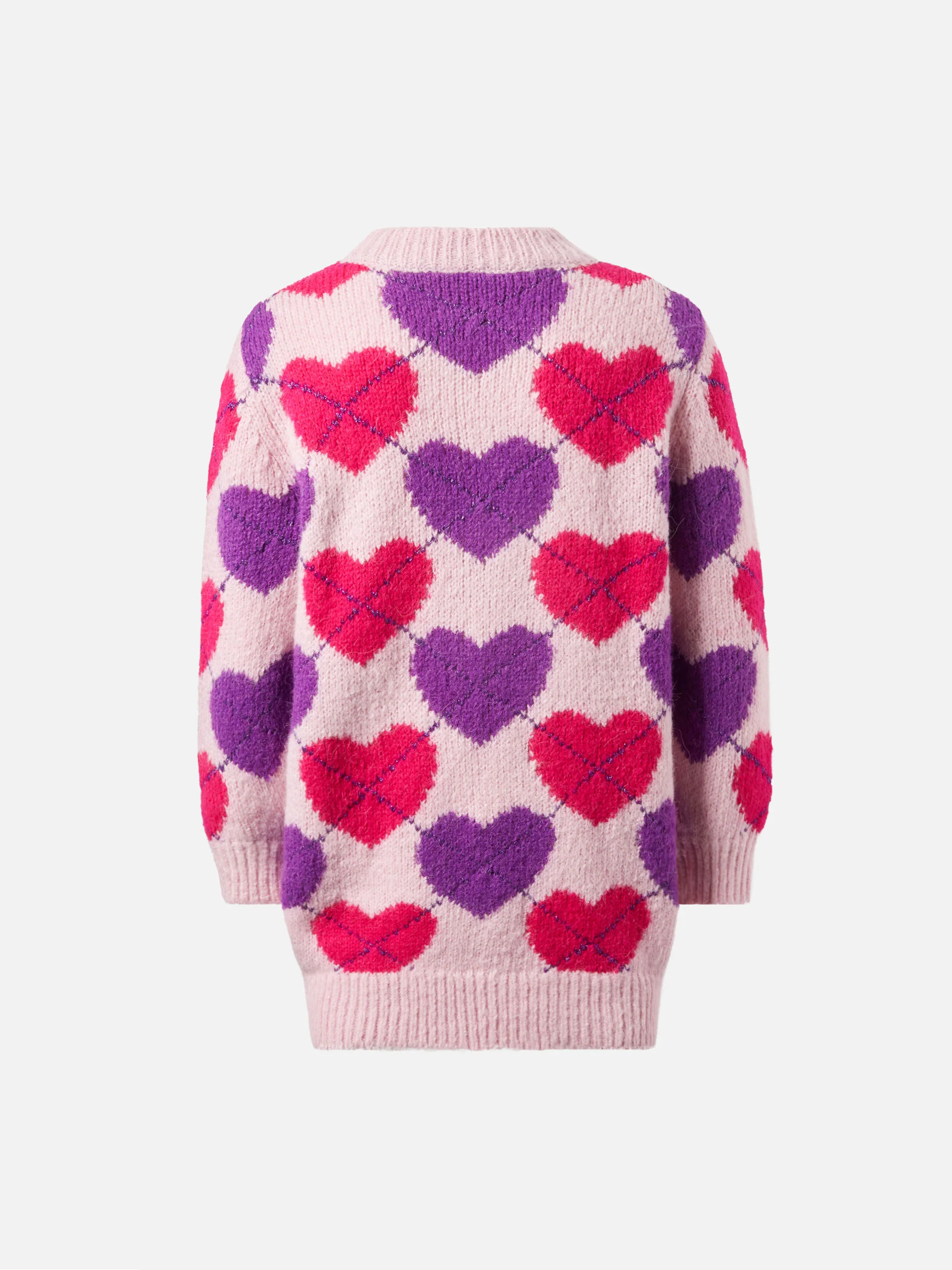 Half-turtleneck knitted dress Cutie Soft with argyle jacquard - Image 3