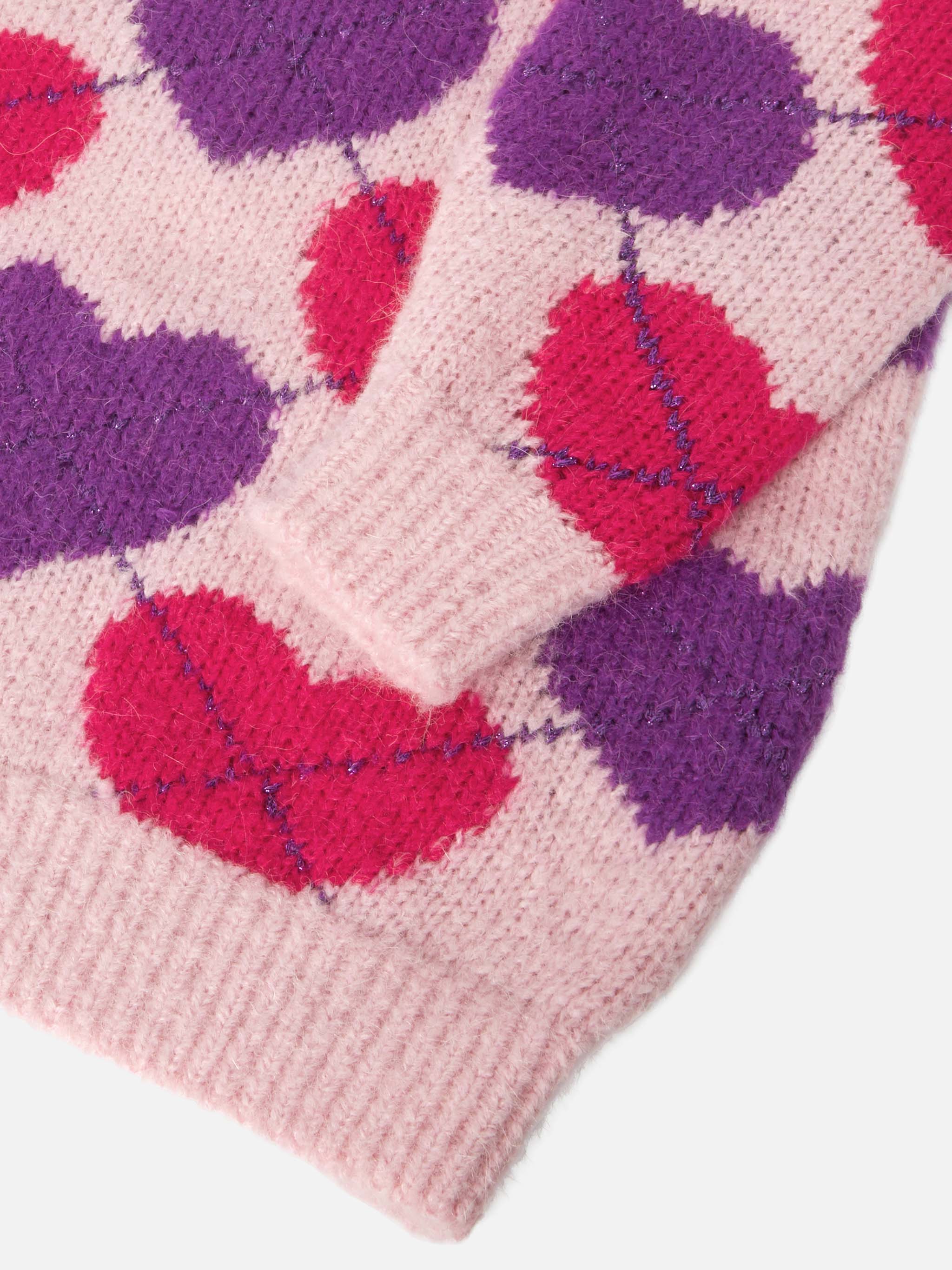 Half-turtleneck knitted dress Cutie Soft with argyle jacquard - Image 4