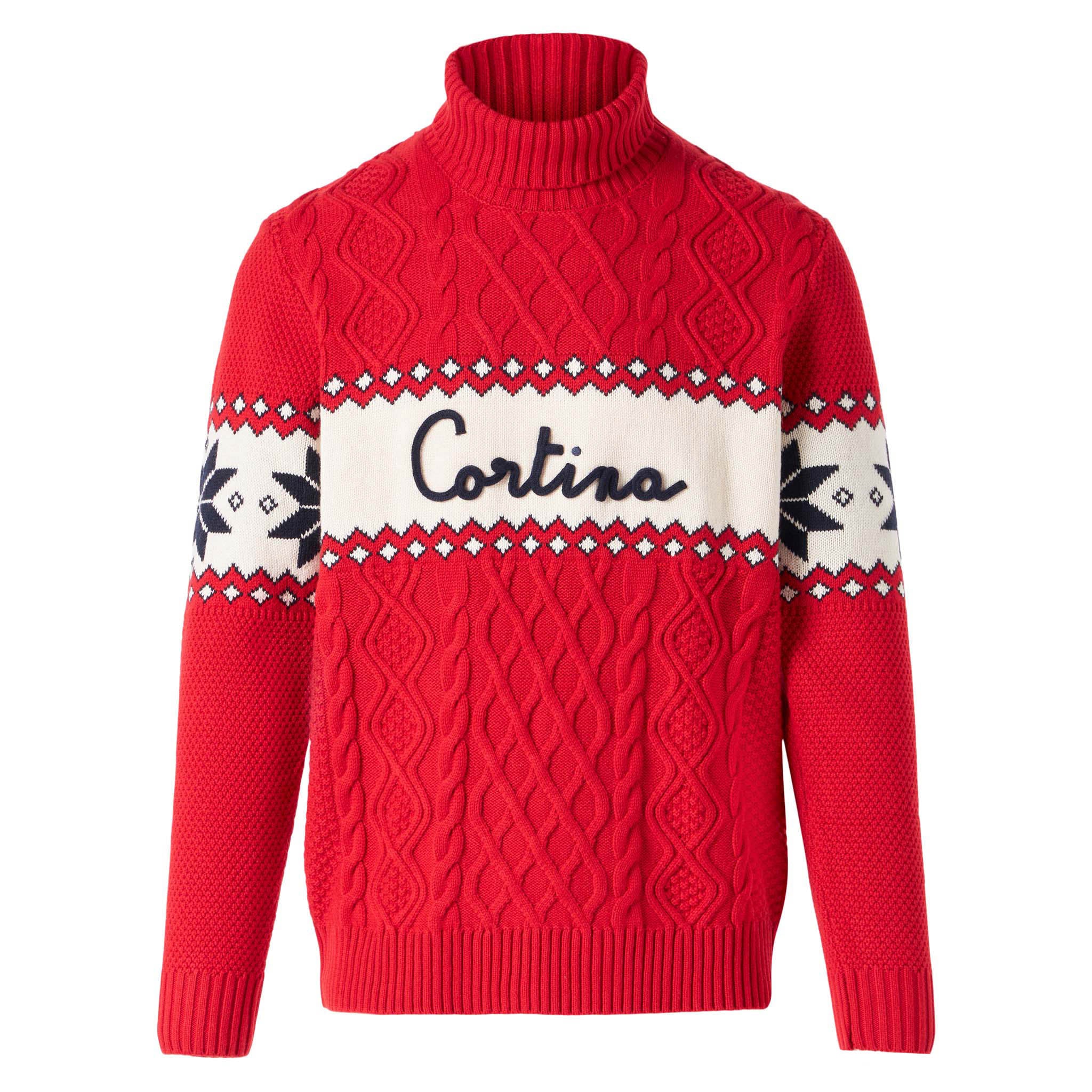 Half-turtleneck sweater with Cortina lettering - Image 4