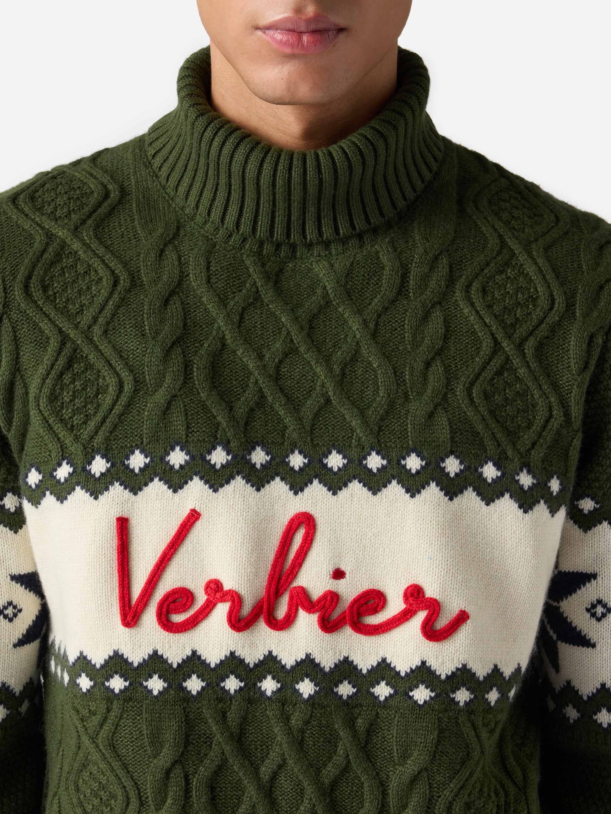 Half-turtleneck sweater with Verbier lettering - Image 2