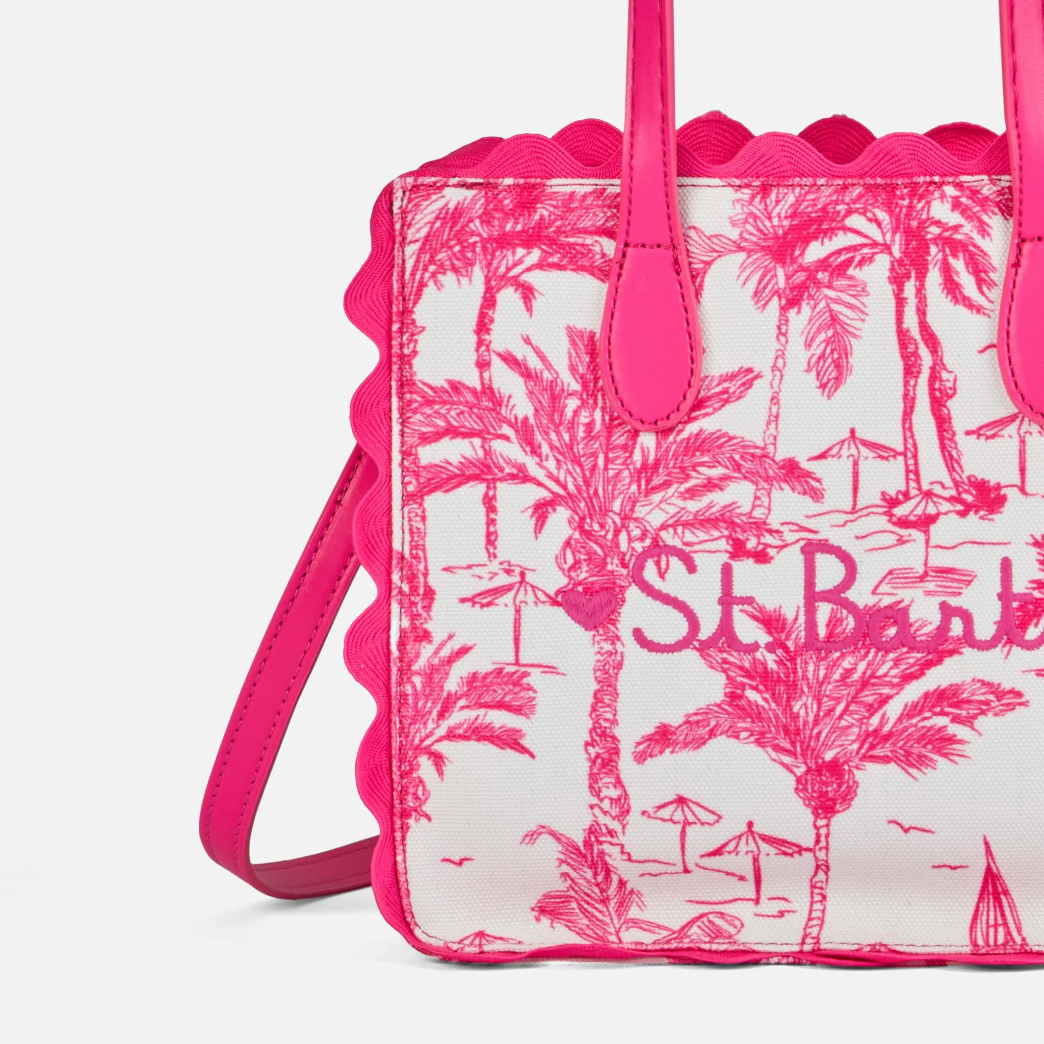 Vivian cotton handbag with toile de jouy print - Image 2