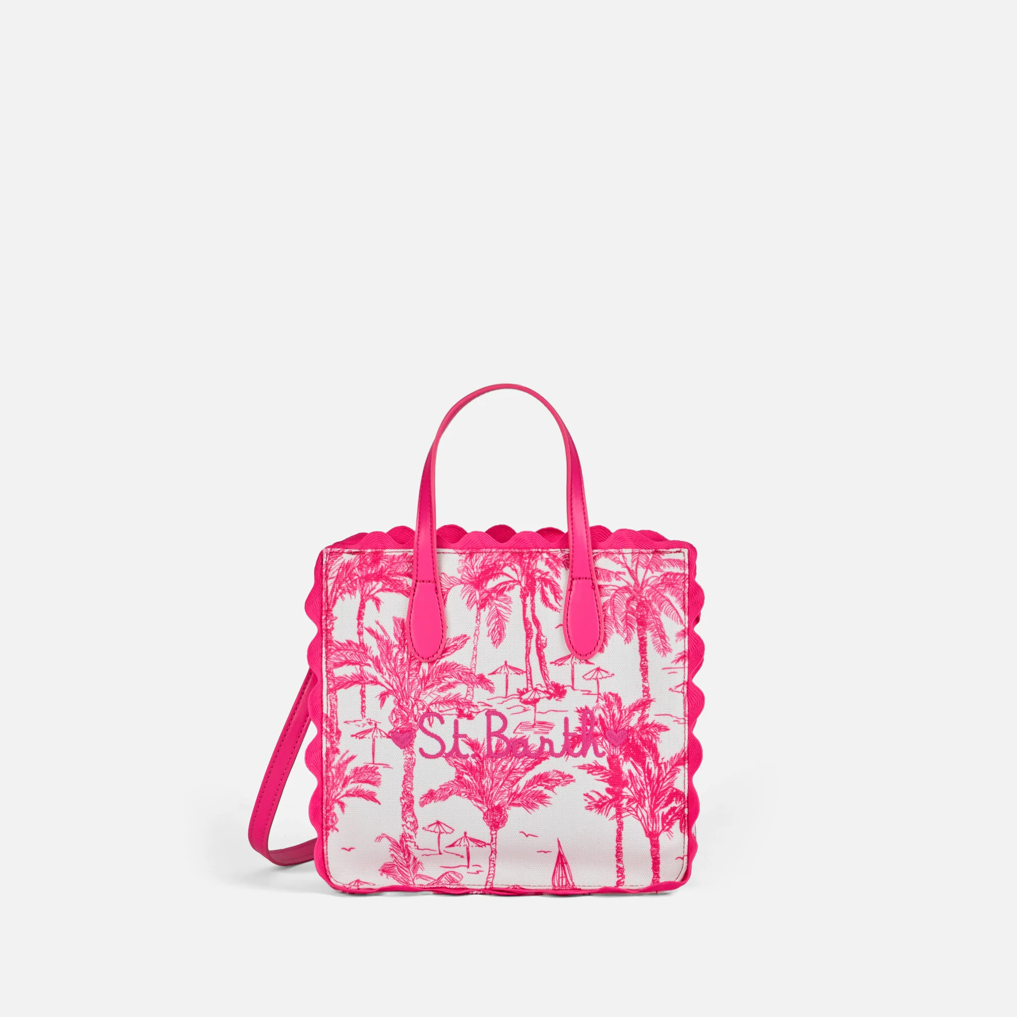 Vivian cotton handbag with toile de jouy print - Image 3