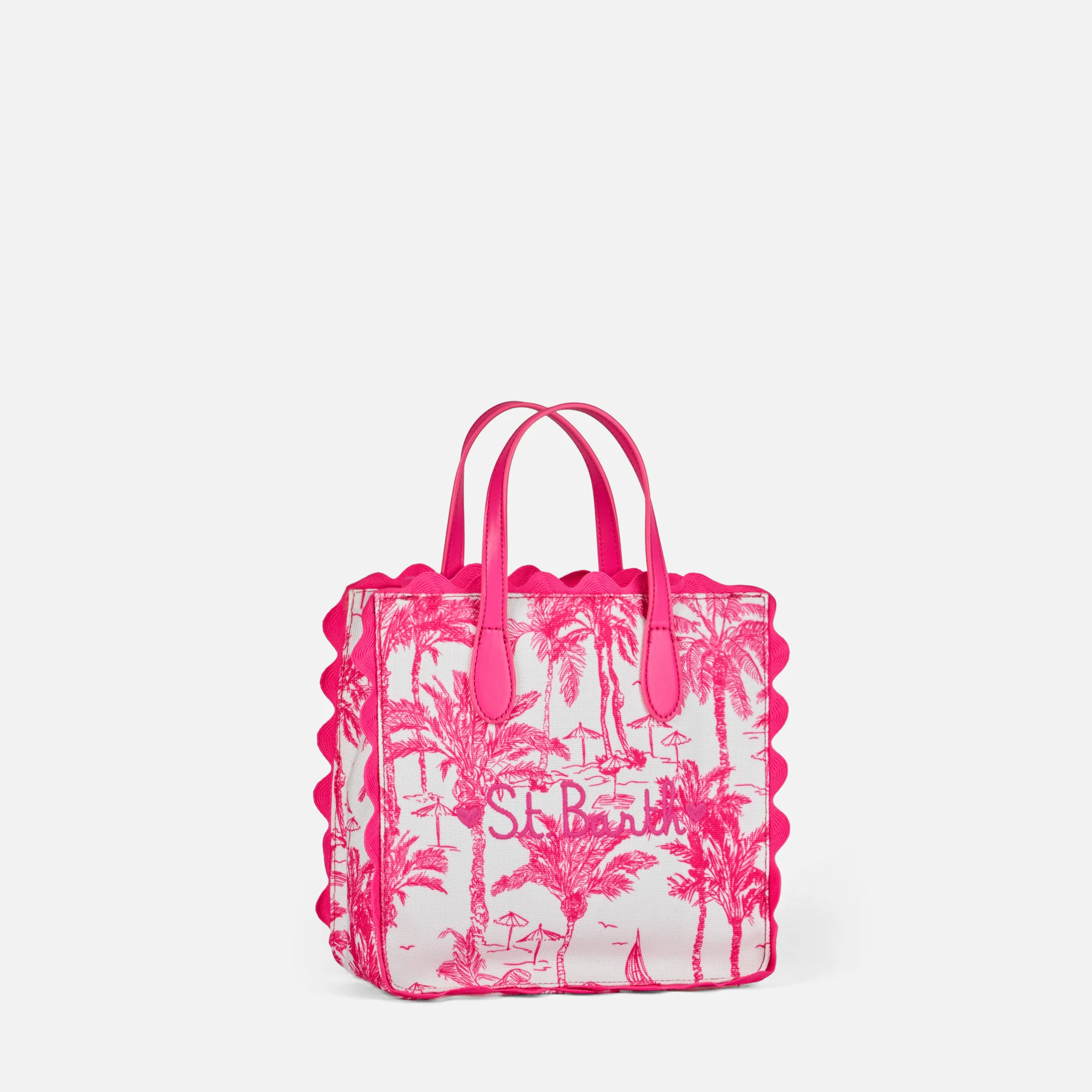 Vivian cotton handbag with toile de jouy print - Image 4