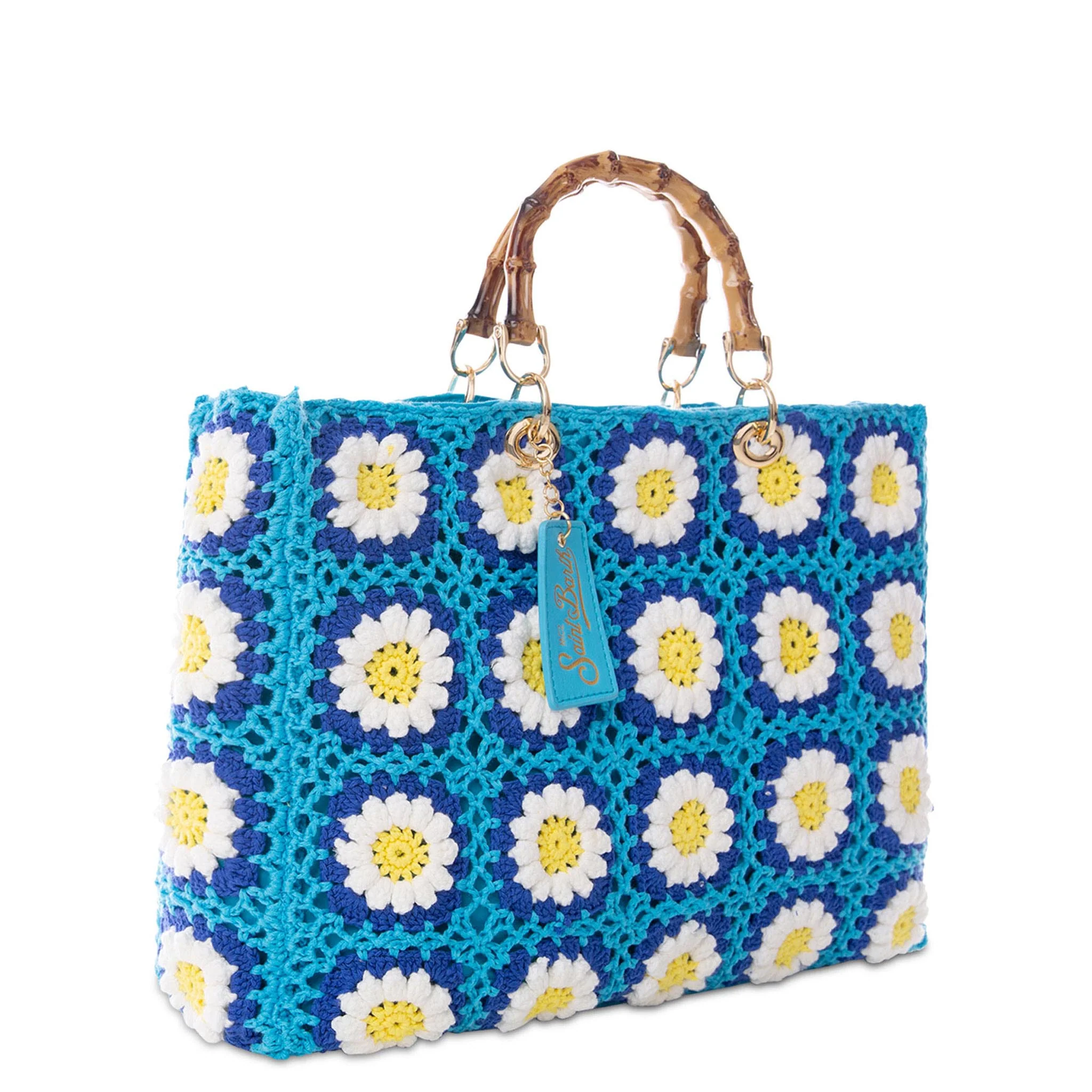Victoria Crochet light blue floral crochet bag - Image 2