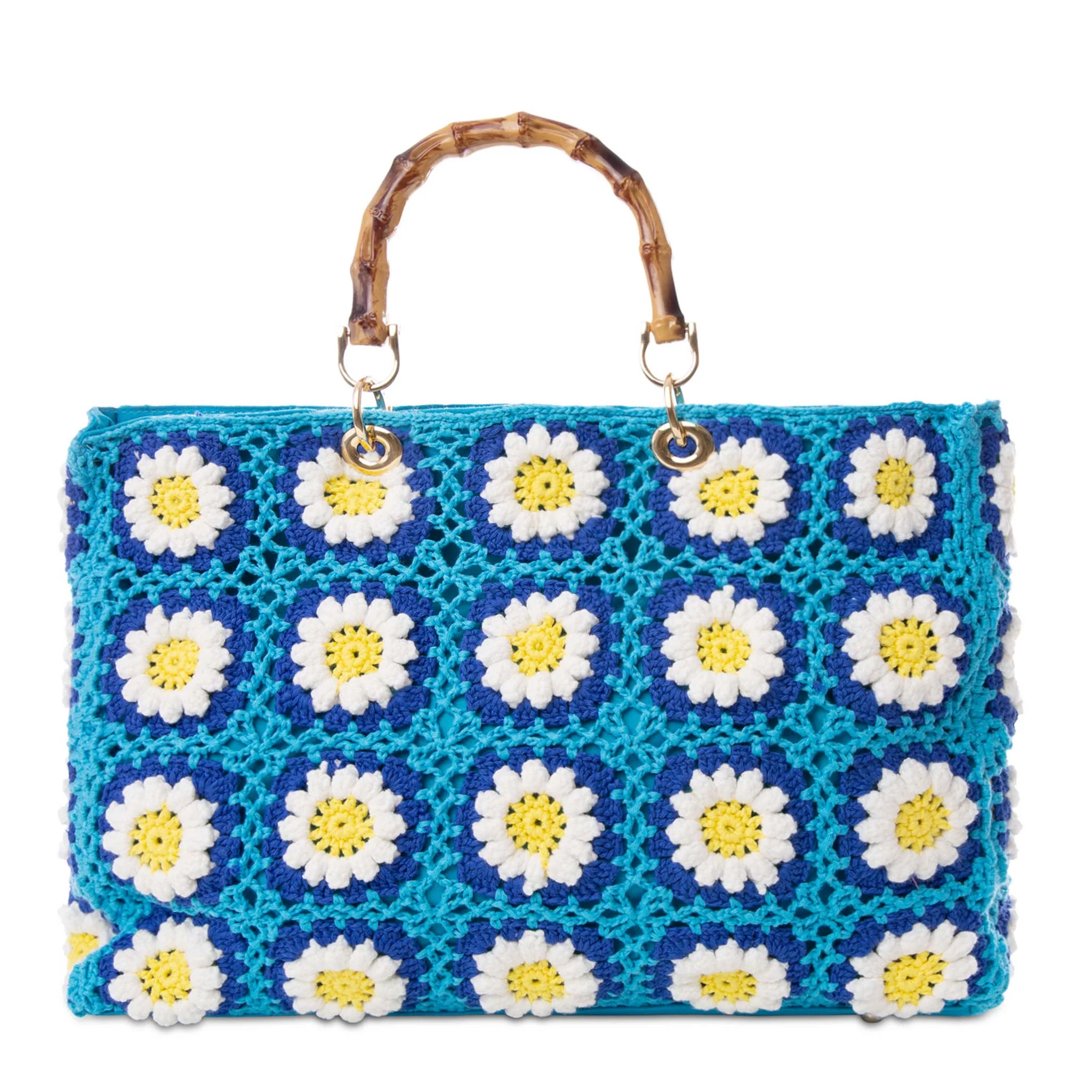 Victoria Crochet light blue floral crochet bag - Image 4