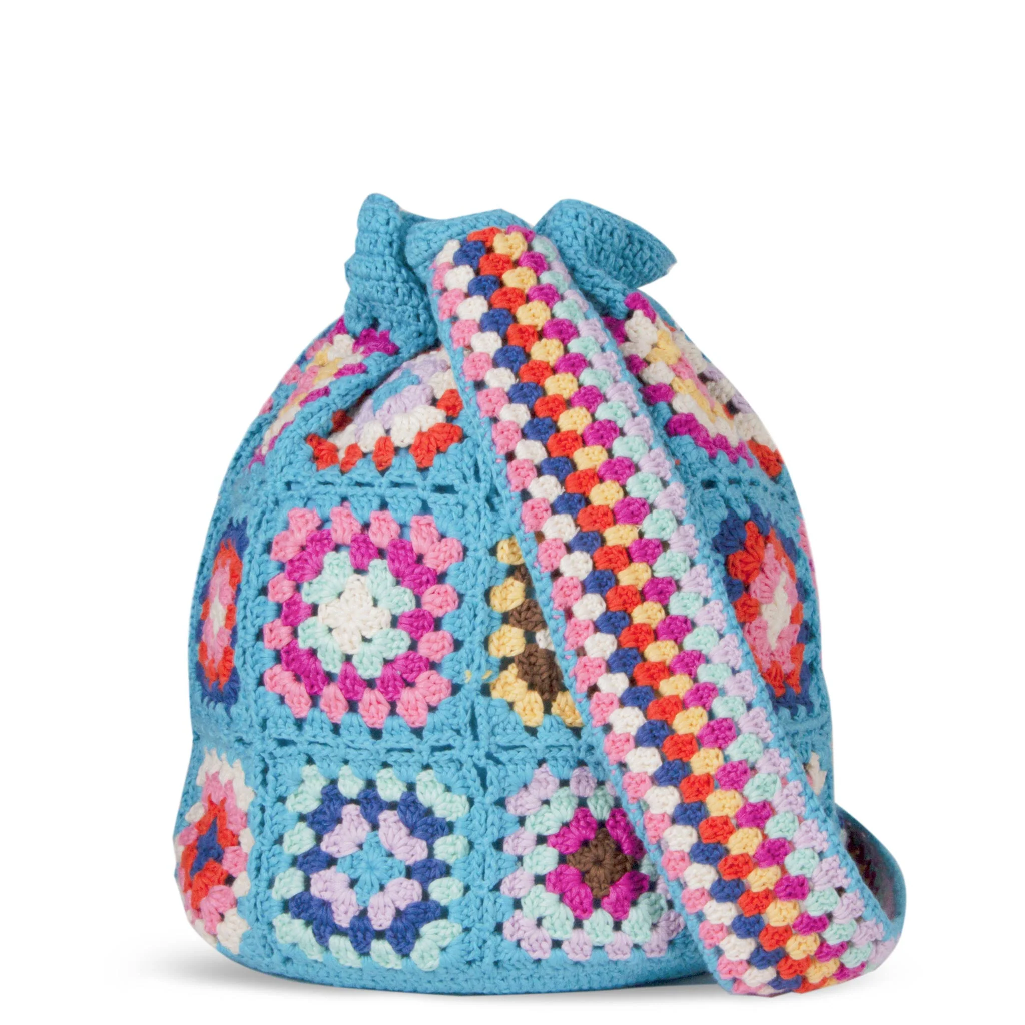 Crochet Bucket multicolor embroidered crochet bucket bag - Image 4