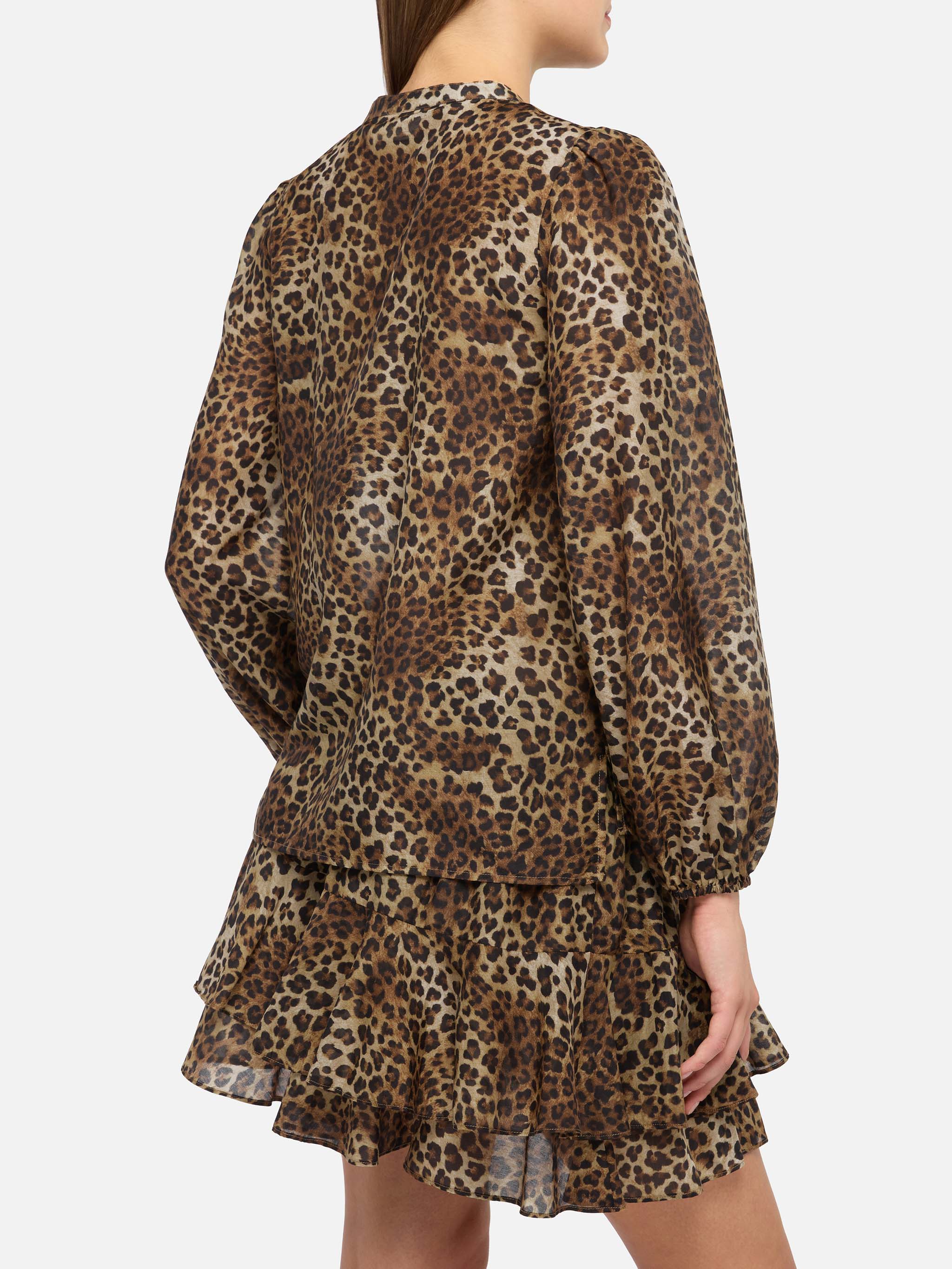 Harper silk voile blouse in silk voile with animalier print - Image 3