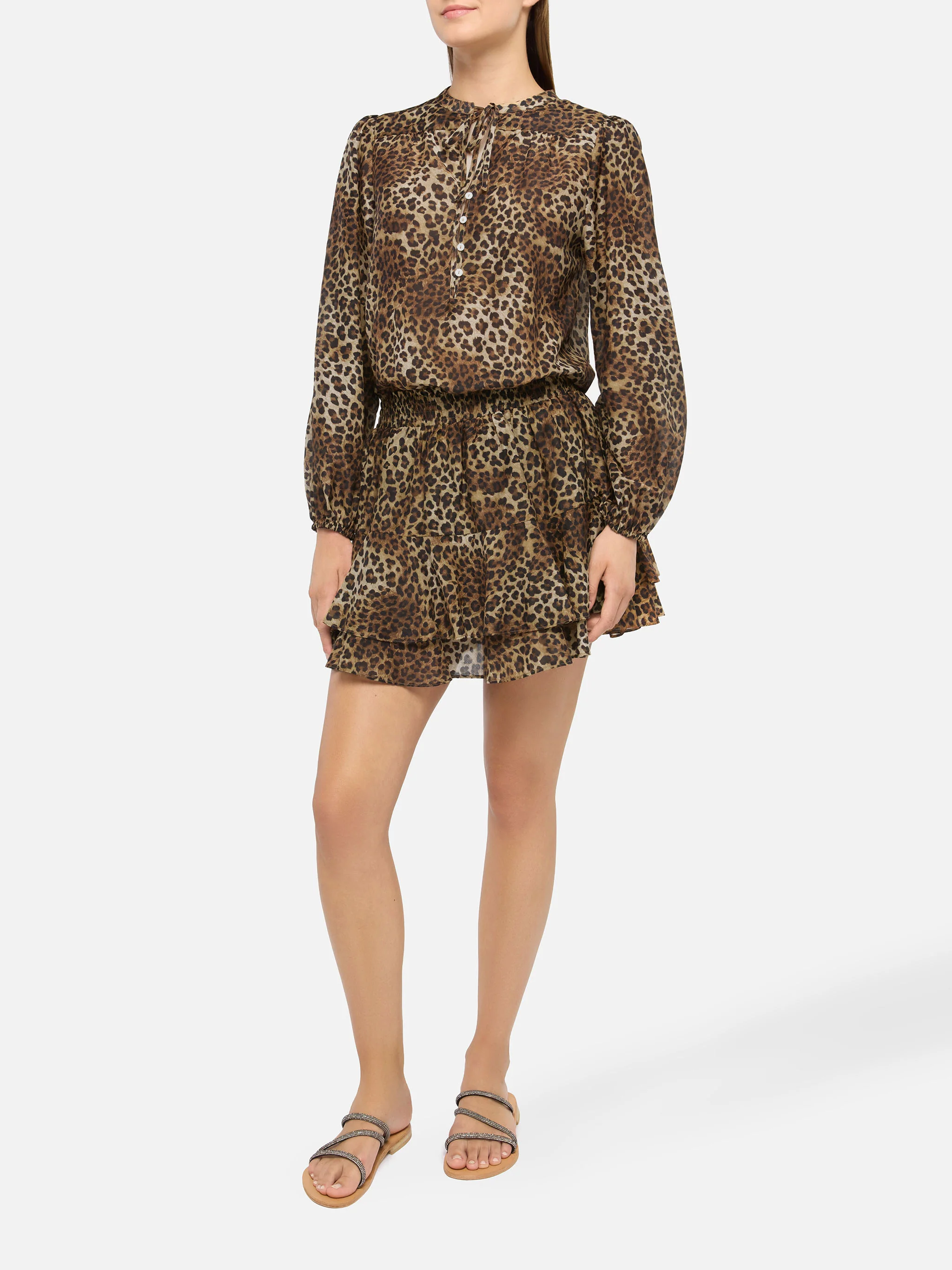Harper silk voile blouse in silk voile with animalier print - Image 4