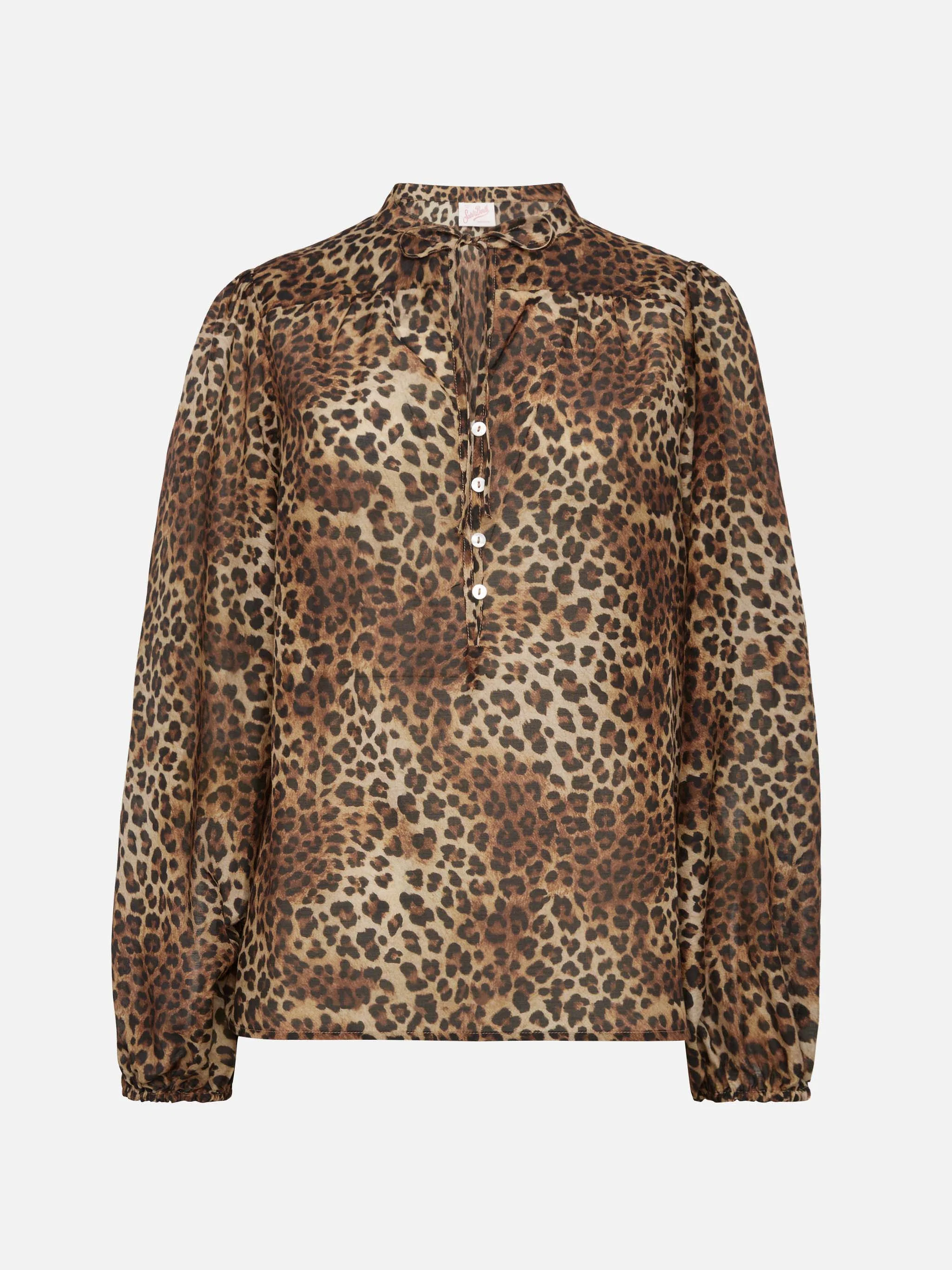 Harper silk voile blouse in silk voile with animalier print - Image 5